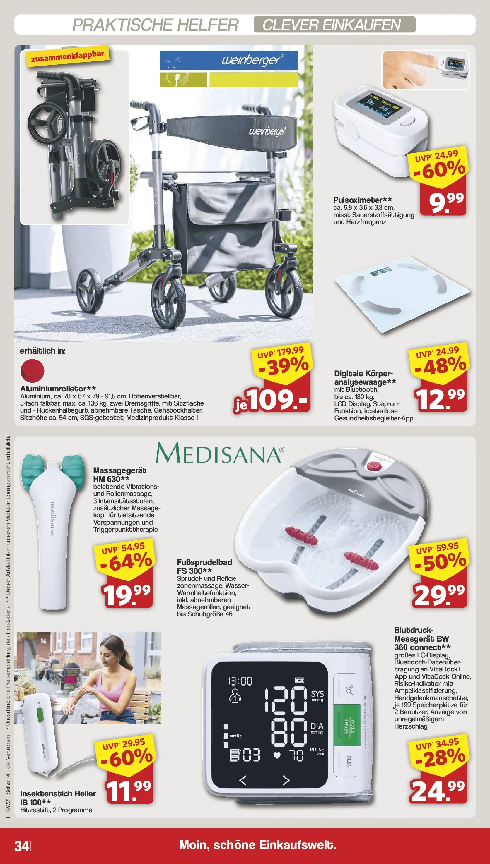 Famila Nordwest  Wochenangebote (ab 18.05.2026) zum Blättern | Seite: 34 | Produkte: Massagegerät, Wasser