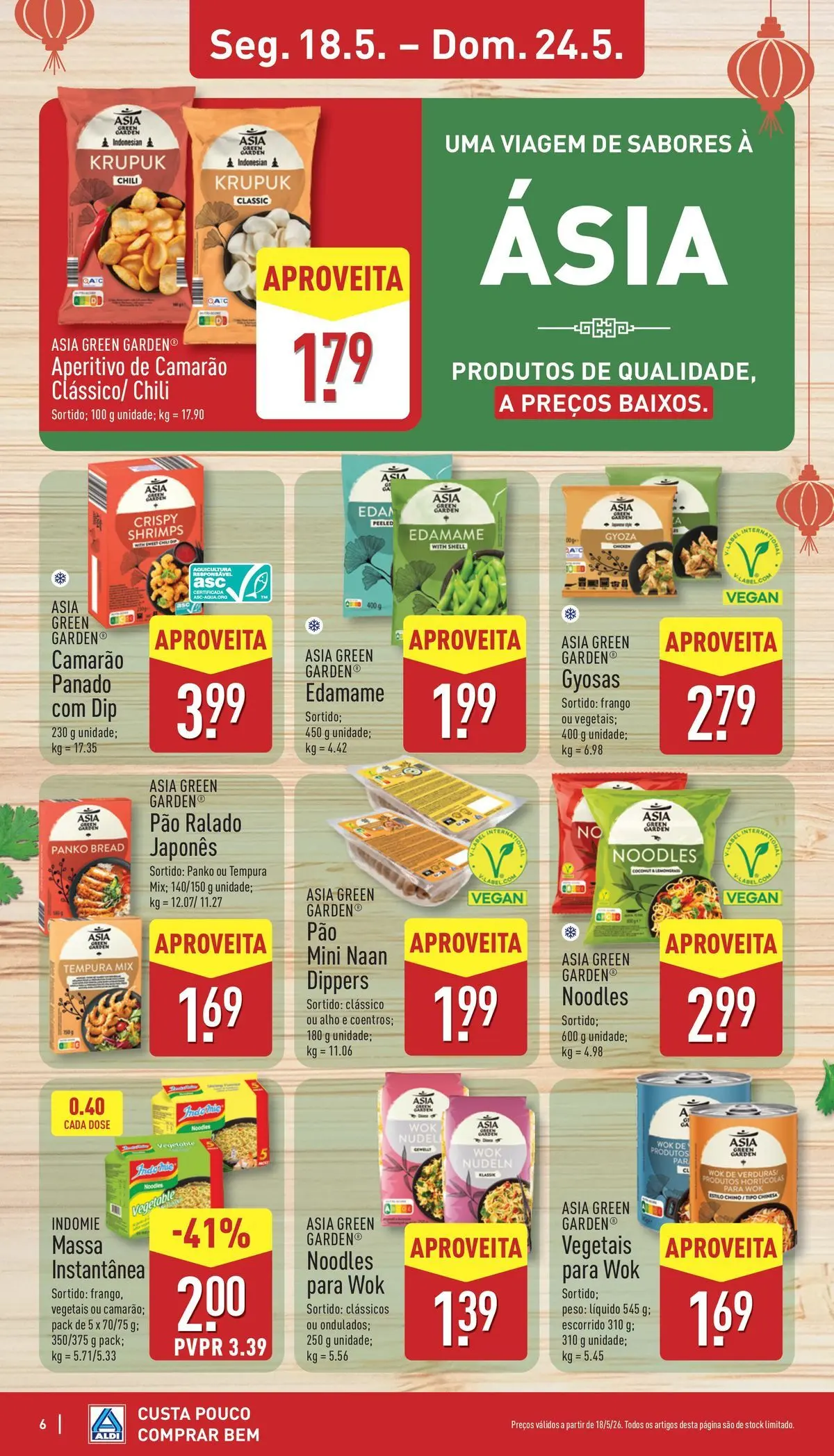 Aldi - Folheto Aldi » de 14/05/2026 - 26/05/2026 | Página: 6 | Produtos: Frango, Edamame, Camarão, Pão