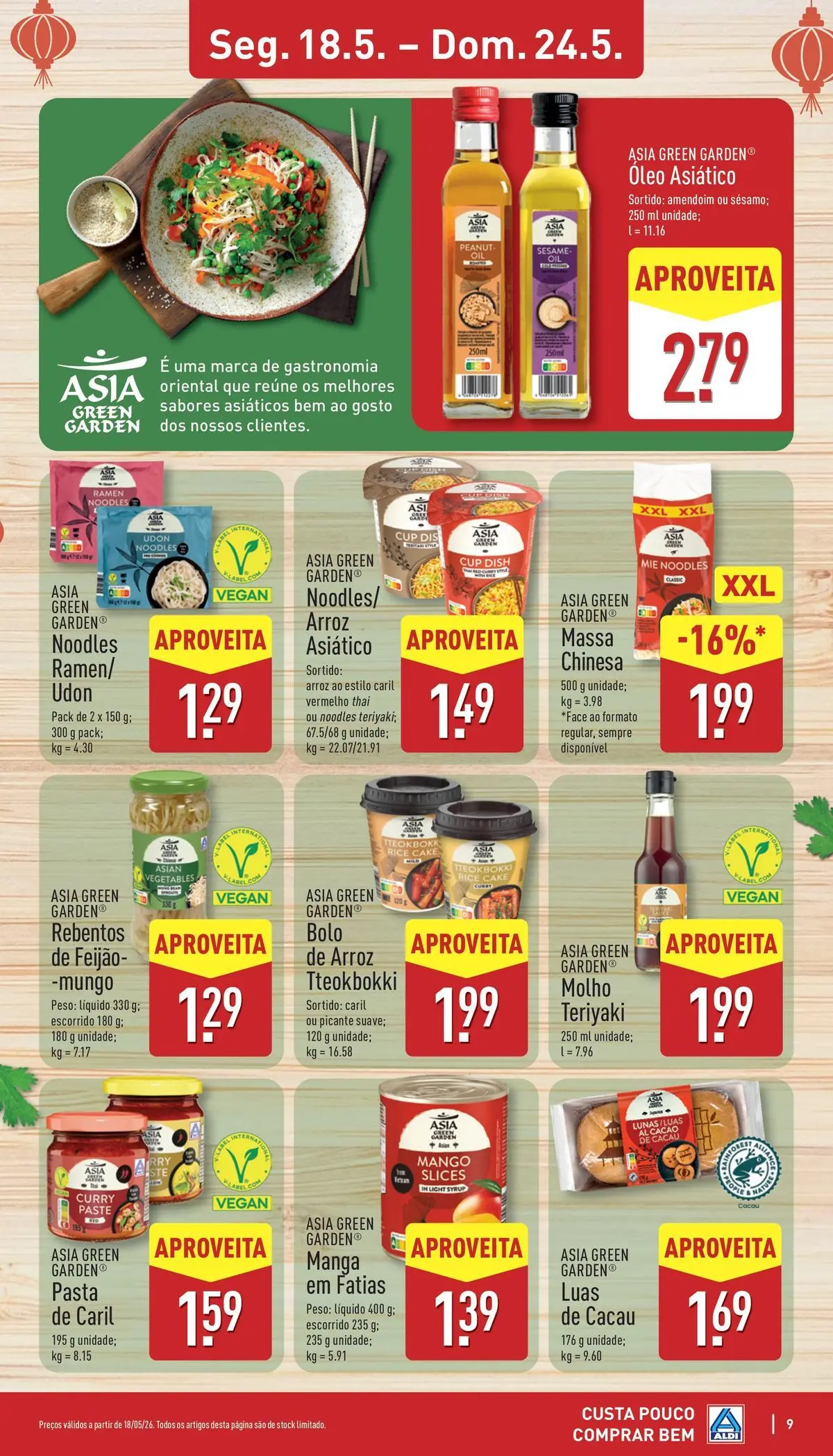 Aldi - Folheto Aldi » de 14/05/2026 - 26/05/2026 | Página: 9 | Produtos: Bolo, Óleo, Arroz, Massa