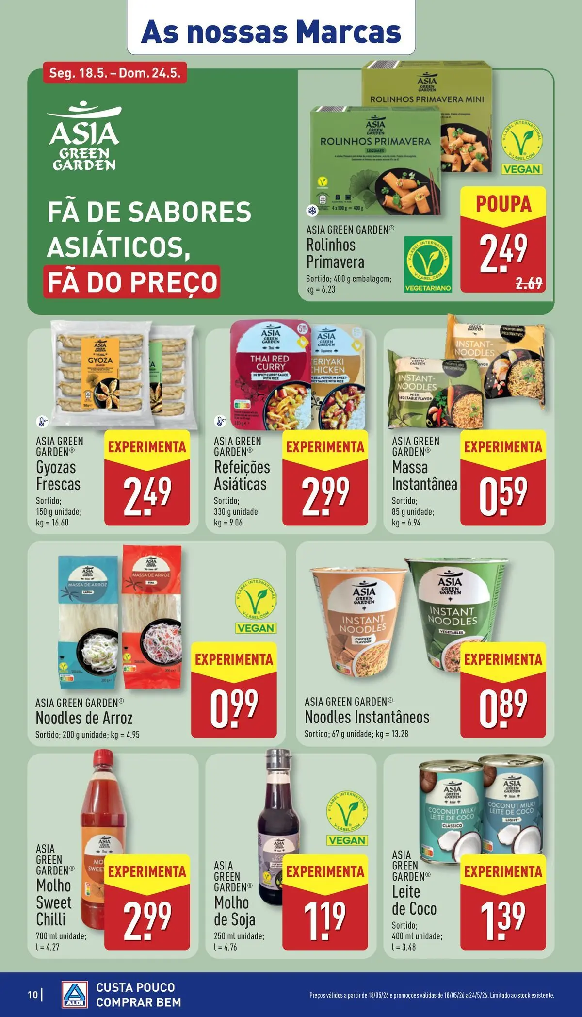 Aldi - Folheto Aldi » de 14/05/2026 - 26/05/2026 | Página: 10 | Produtos: Soja, Massa de arroz, Leite, Arroz