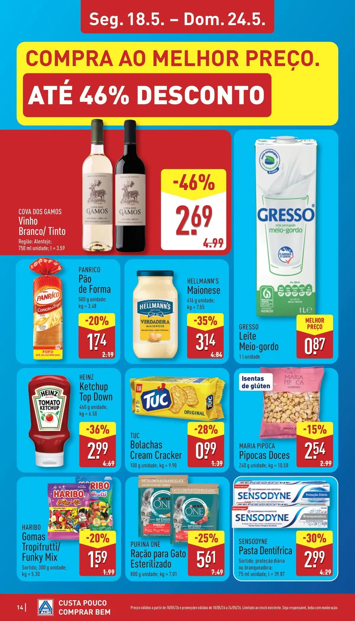 Aldi - Folheto Aldi » de 14/05/2026 - 26/05/2026 | Página: 14 | Produtos: Top, Pipocas, Leite, Gomas
