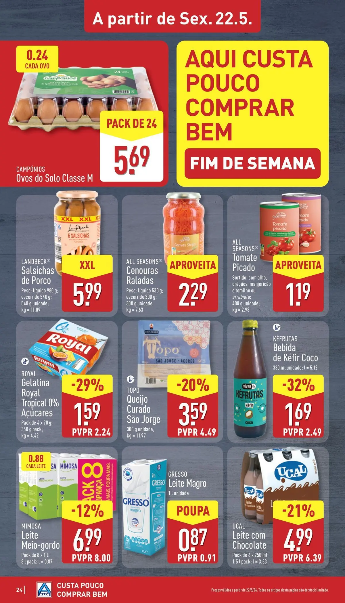 Aldi - Folheto Aldi » de 14/05/2026 - 26/05/2026 | Página: 24 | Produtos: Gelatina, Chocolate, Tomate, Bebida