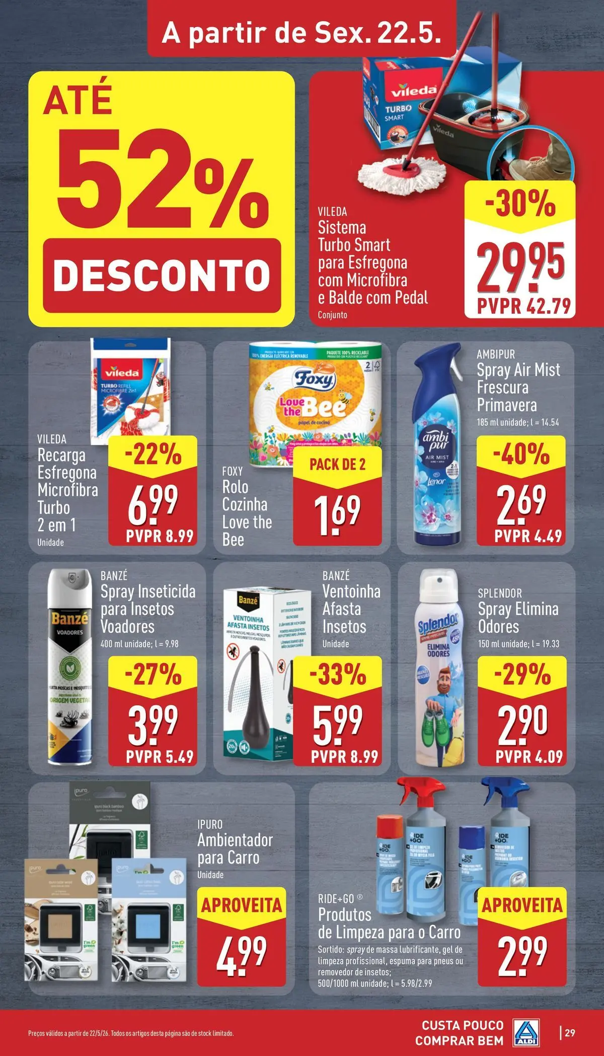 Aldi - Folheto Aldi » de 14/05/2026 - 26/05/2026 | Página: 29 | Produtos: Balde, Inseticida, Massa, Gel de limpeza