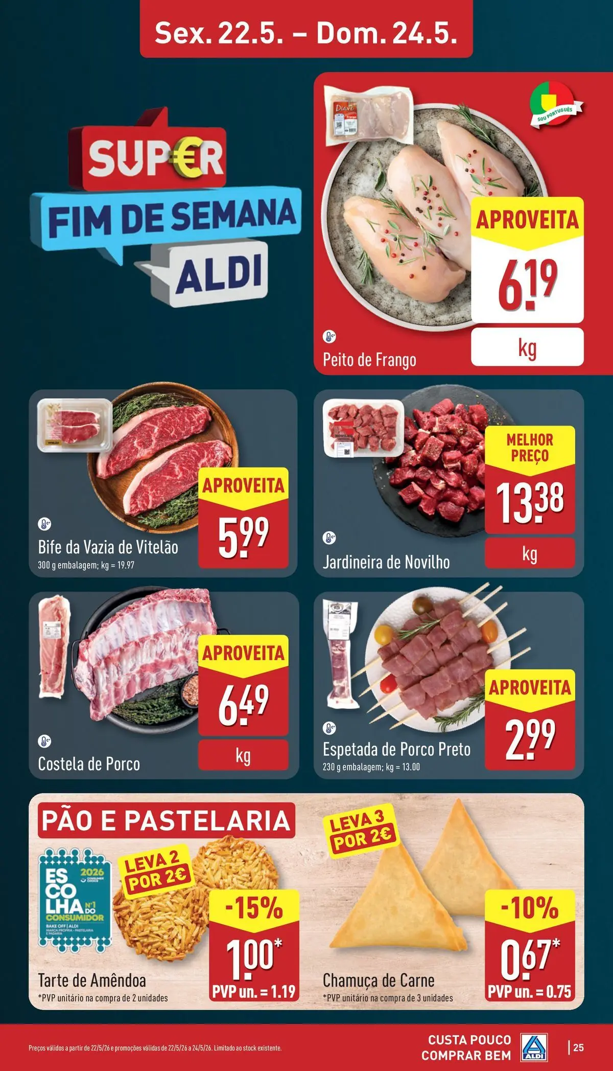 Aldi Folheto Caldas da Rainha	 » de 18/05/2026 - 24/05/2026 | Página: 25 | Produtos: Peito de frango, Frango, Tarte, Carne