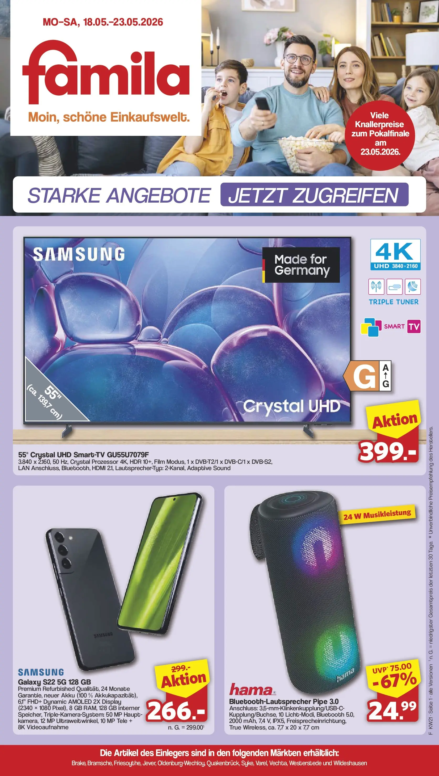 Famila Nordwest Einleger (ab 18.05.2026) zum Blättern | Seite: 1 | Produkte: Samsung, Smart TV, TV