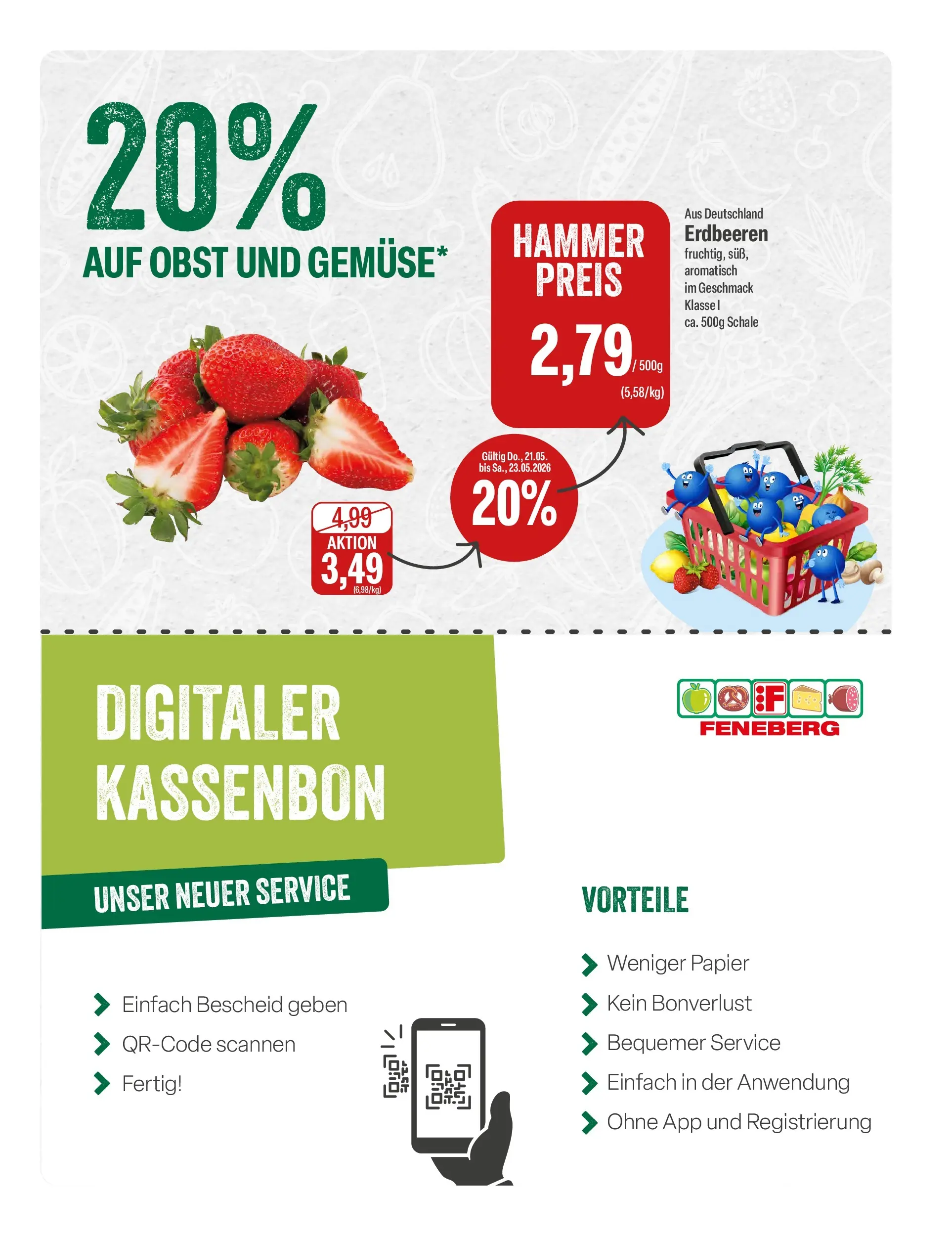Feneberg Aktuelle Angebote (ab 21.05.2026) zum Blättern | Seite: 7 | Produkte: Obst, Erdbeeren
