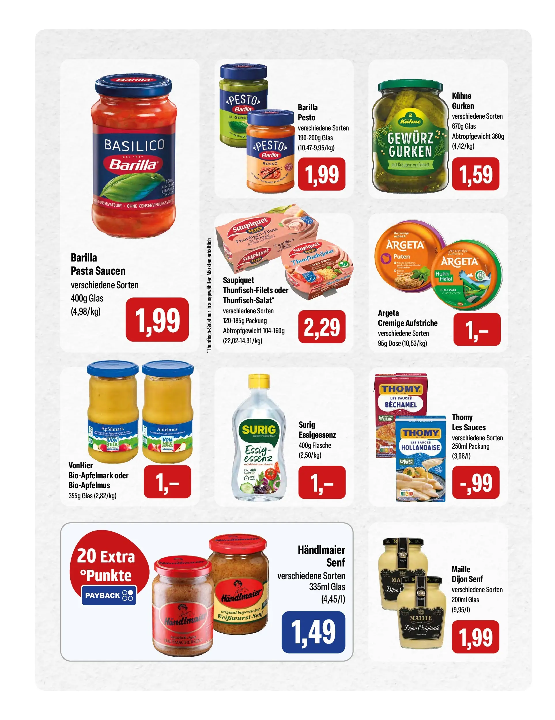 Feneberg Aktuelle Angebote (ab 21.05.2026) zum Blättern | Seite: 12 | Produkte: Thomy les sauces, Barilla, Thunfisch, Pasta