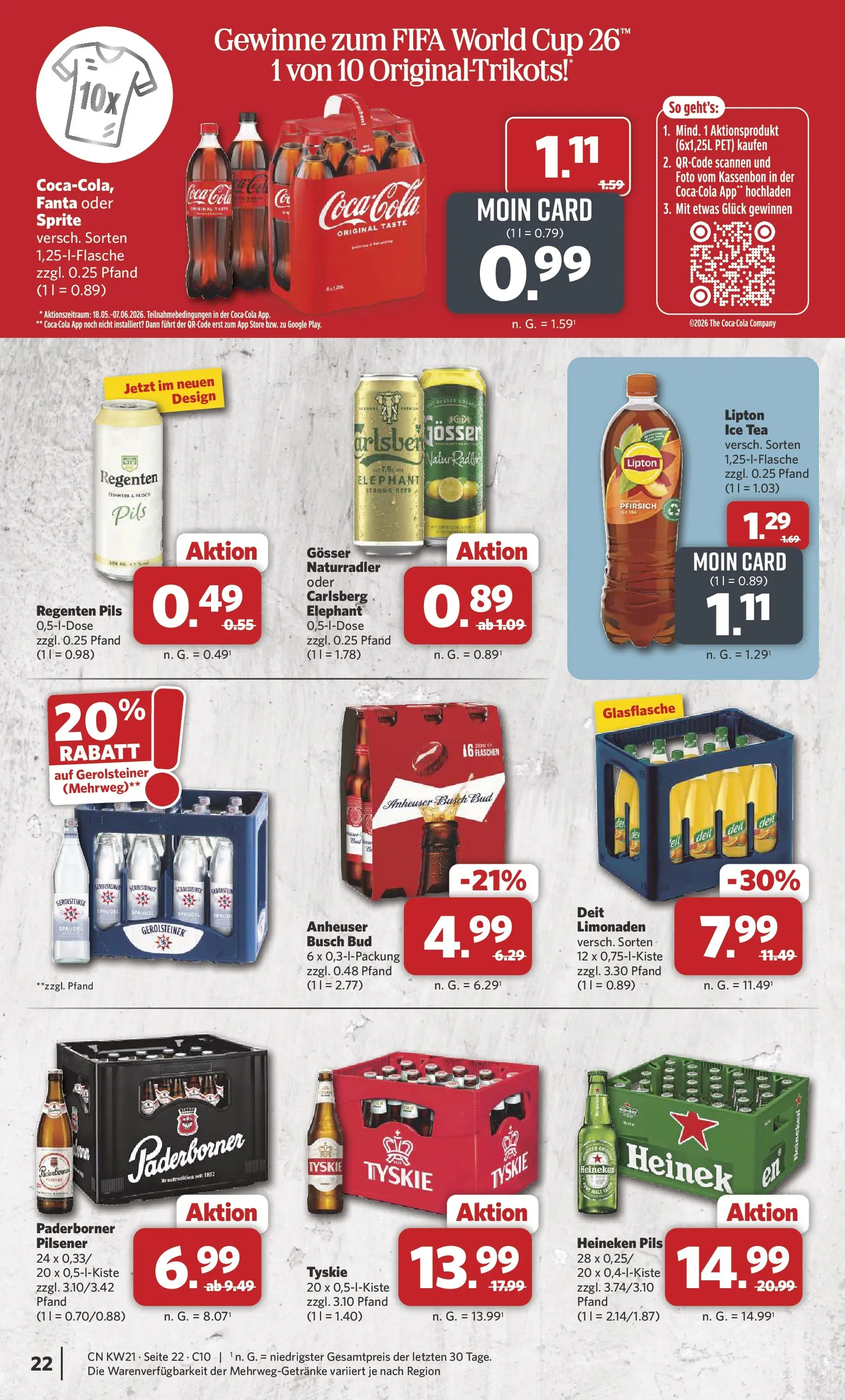 Combi Unsere Wochenangebote (ab 18.05.2026) zum Blättern | Seite: 22 | Produkte: Fanta, Sprite, Heineken, Pfirsich