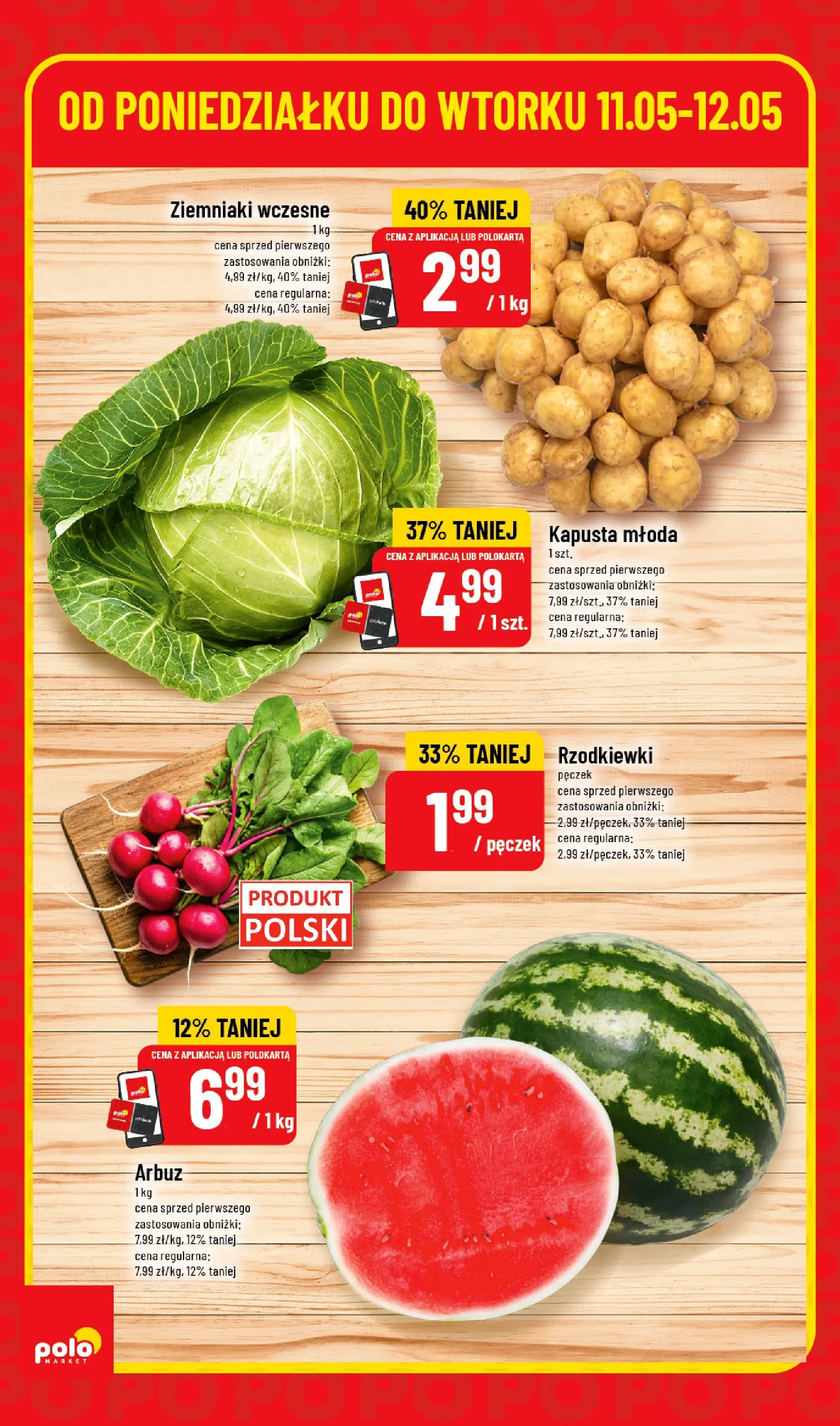 Nowa POLOmarket gazetka od jutra 10.05.2026 | Strona: 2 | Produkty: Kapusta, Arbuz, Ziemniaki