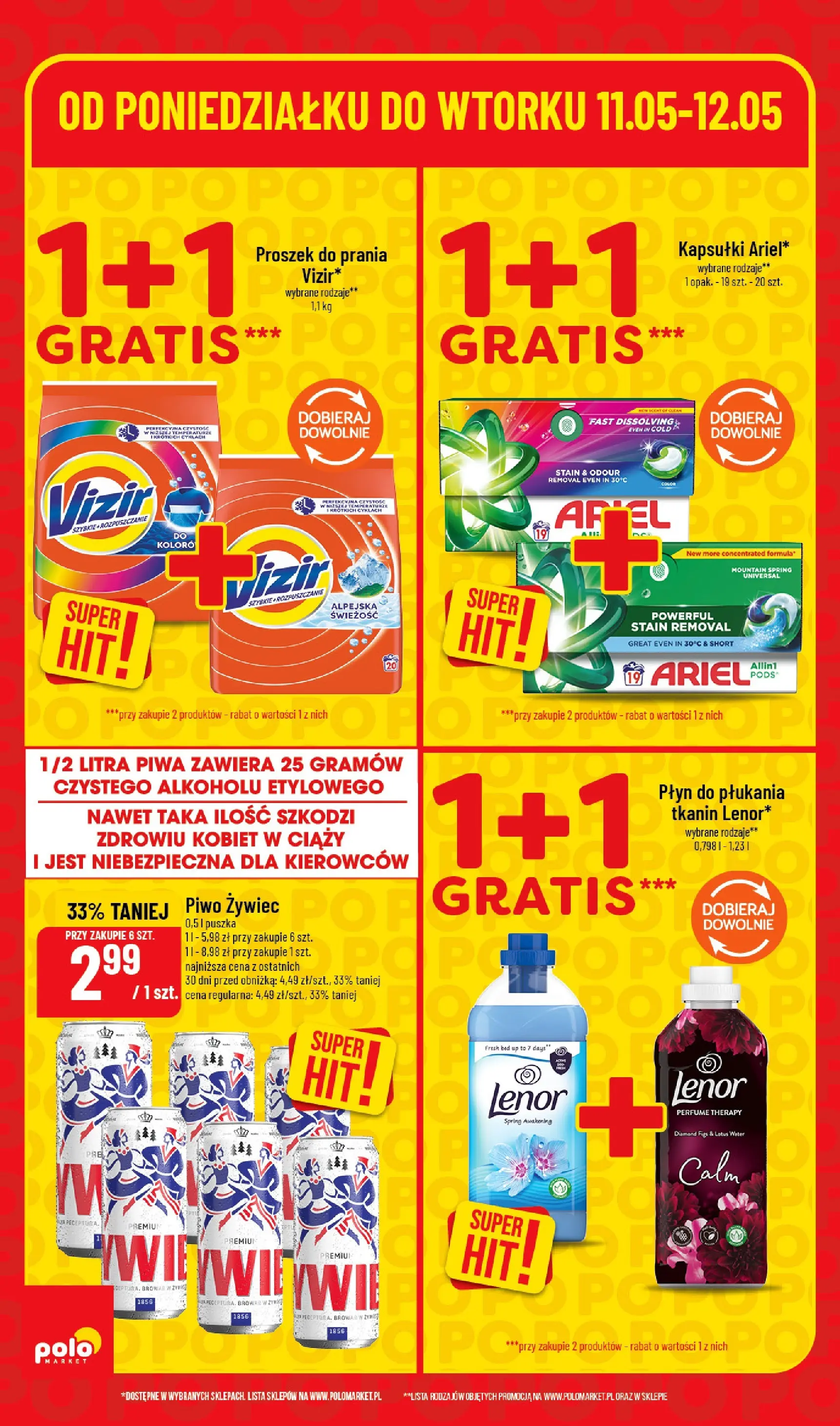 Nowa POLOmarket gazetka od jutra 10.05.2026 | Strona: 6 | Produkty: Ariel, Piwo, Proszek do prania