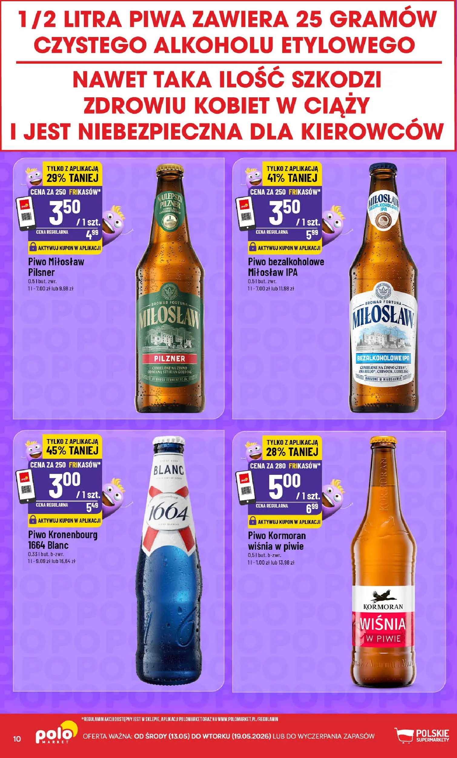 Nowa POLOmarket gazetka od jutra 12.05.2026 | Strona: 10 | Produkty: Piwo