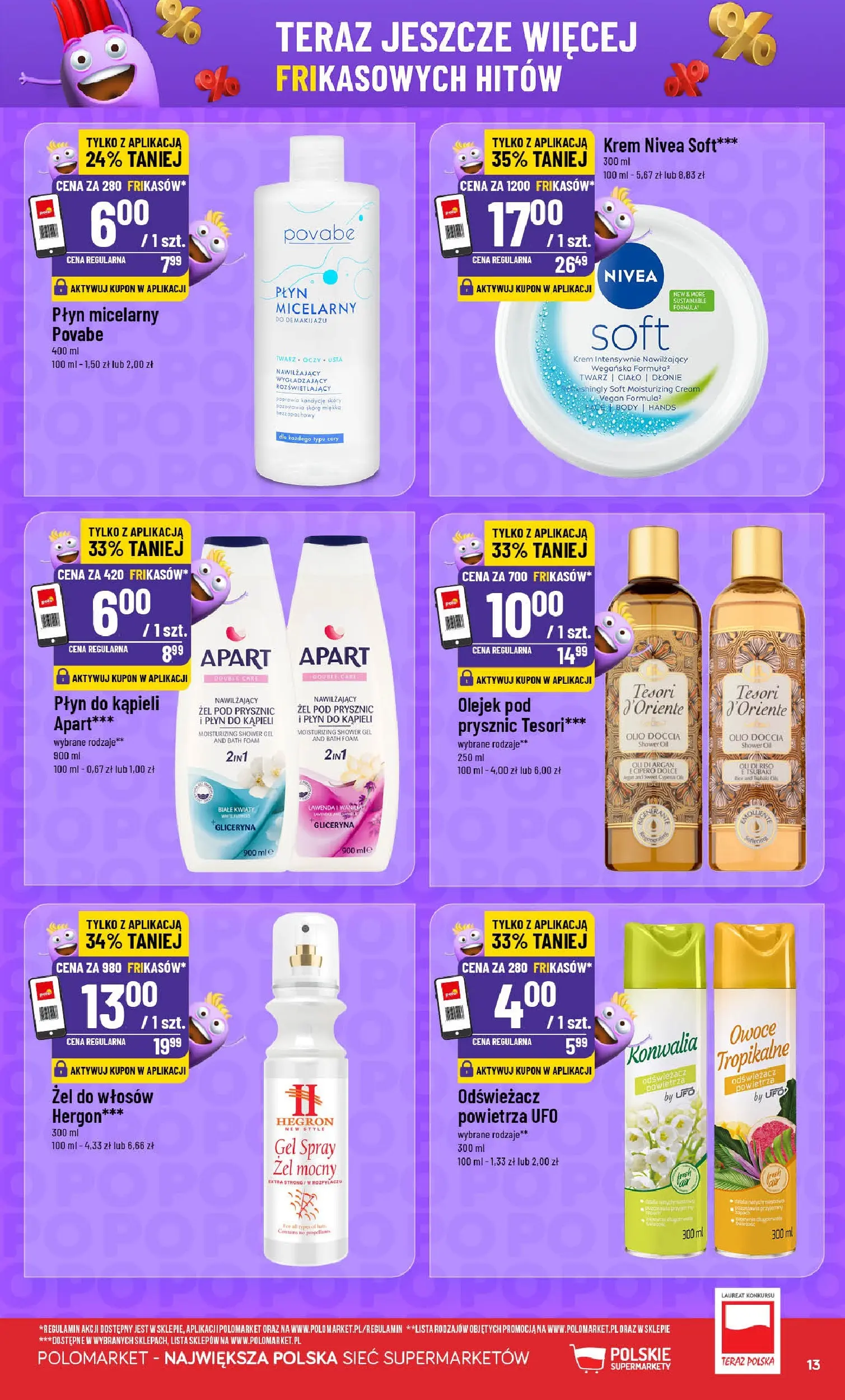 Nowa POLOmarket gazetka od jutra 12.05.2026 | Strona: 13 | Produkty: Odświeżacz, Body, Kwiaty, Owoce