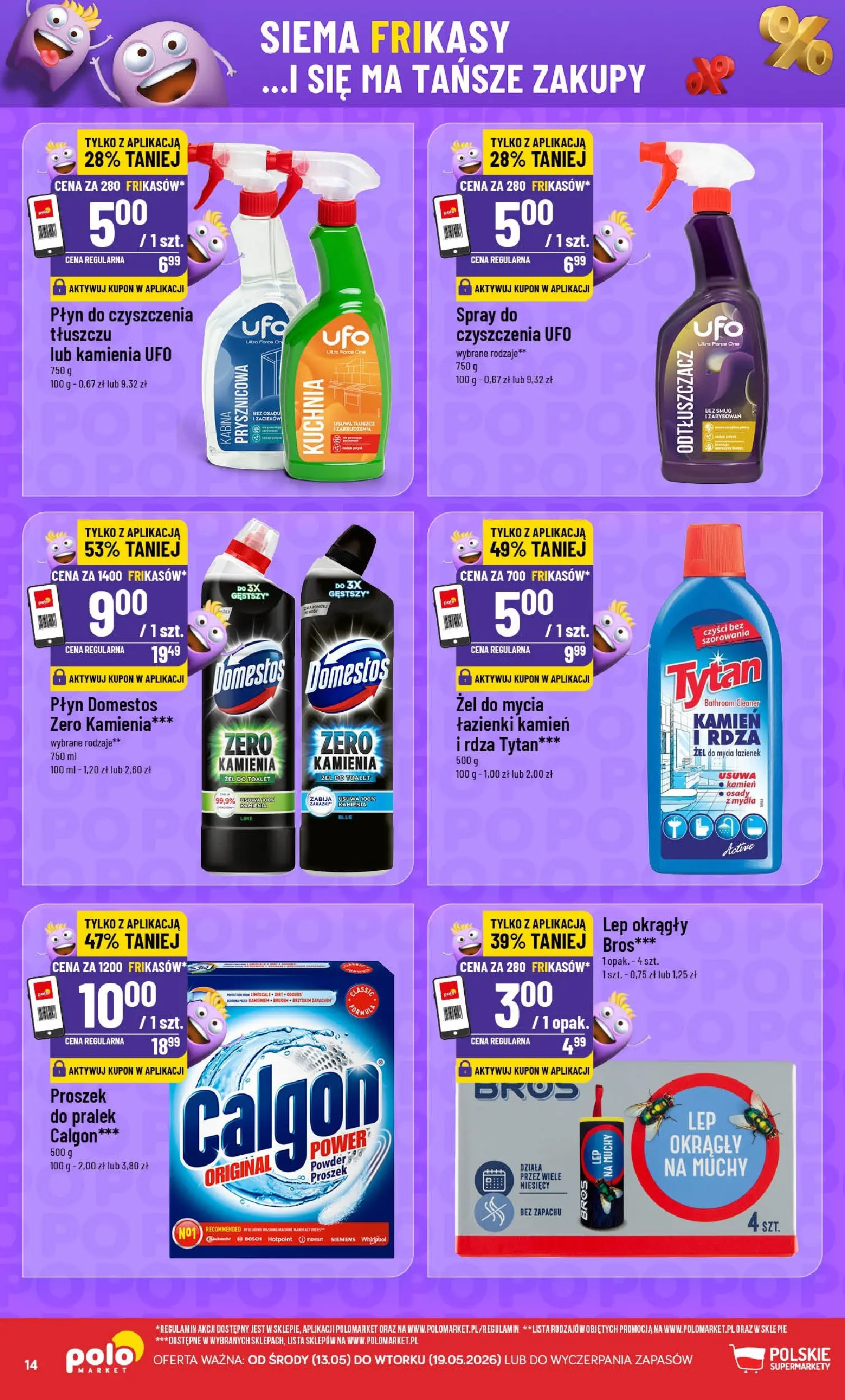 Nowa POLOmarket gazetka od jutra 12.05.2026 | Strona: 14 | Produkty: Calgon, Cleaner, Domestos