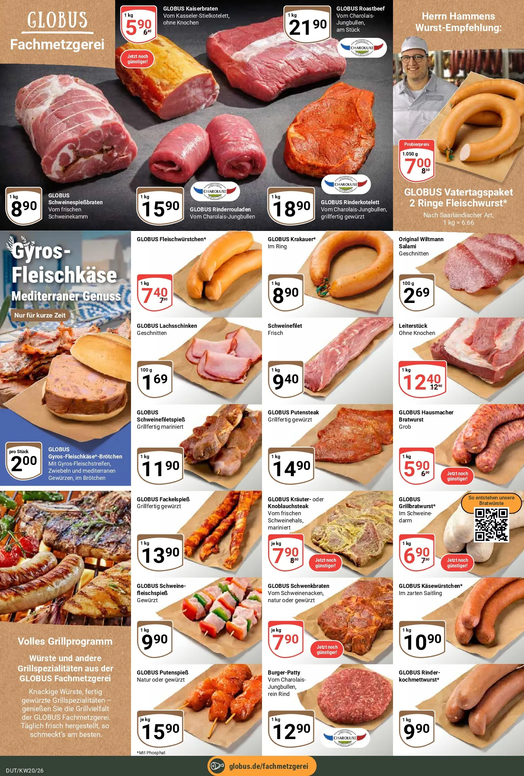 Globus Prospekt Wetzlar-Dutenhofen	 (ab 10.05.2026) » Angebote online | Seite: 10 | Produkte: Rinderrouladen, Bratwurst, Gyros, Zwiebeln