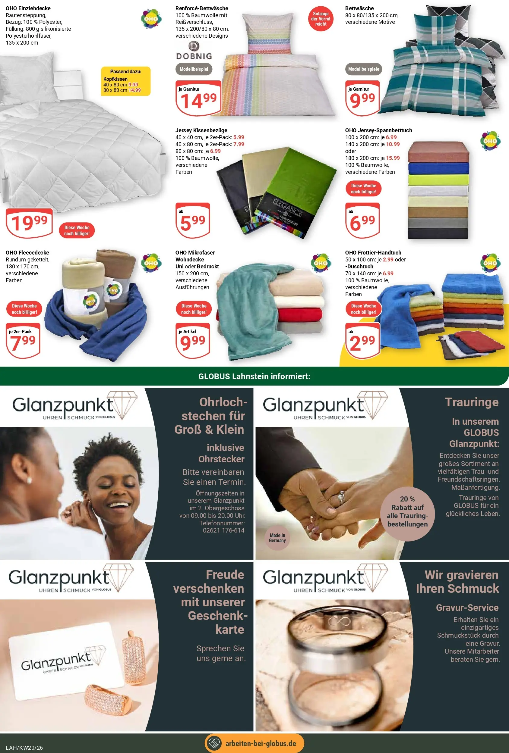 Globus Prospekt Lahnstein	 (ab 10.05.2026) » Angebote online | Seite: 26 | Produkte: Bettwäsche, Kopfkissen