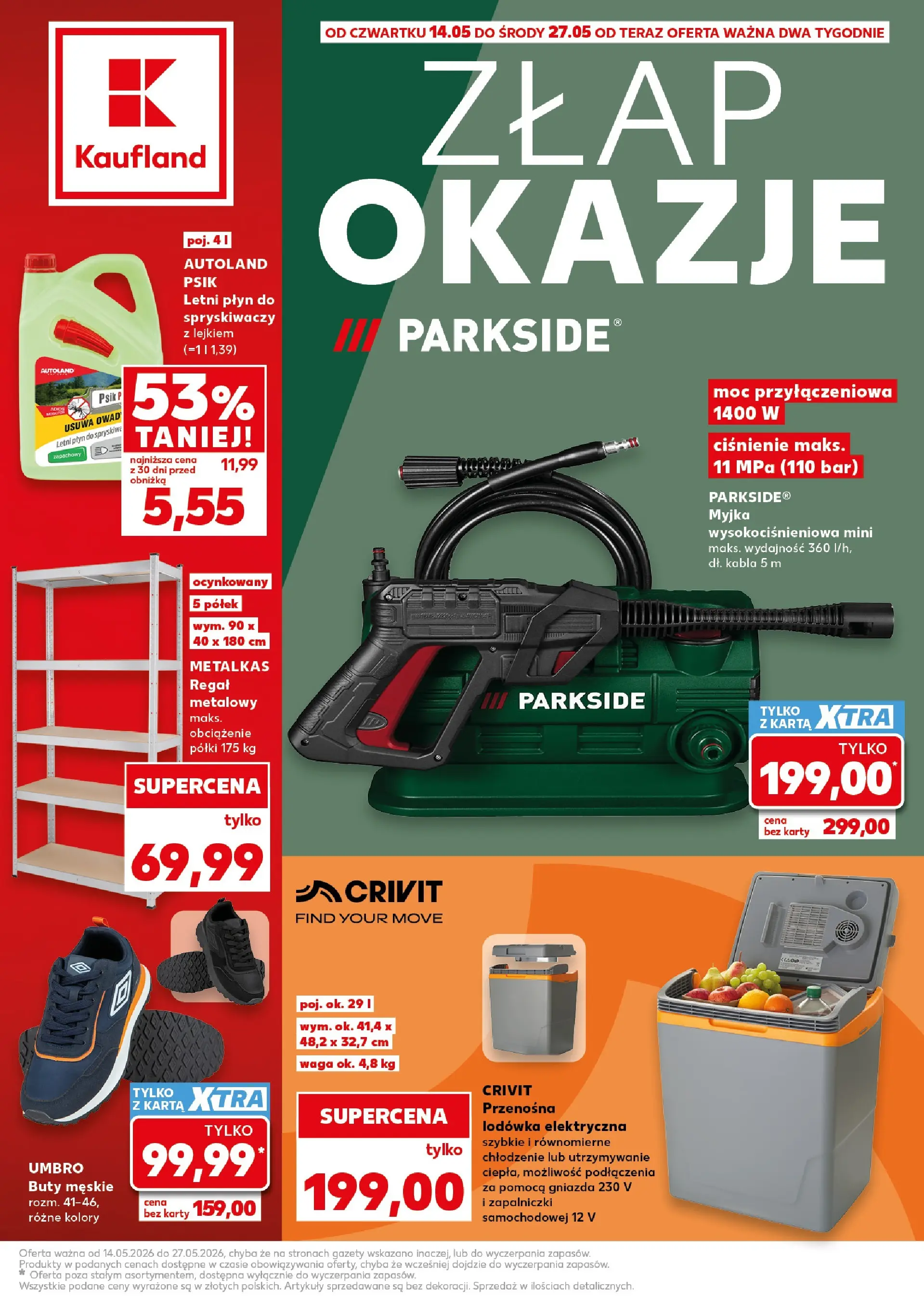 Kaufland gazetka - Złap Okazje od 14.05.2026 - od jutra PDF | Strona: 1 | Produkty: Buty, Regał metalowy, Waga, Regał