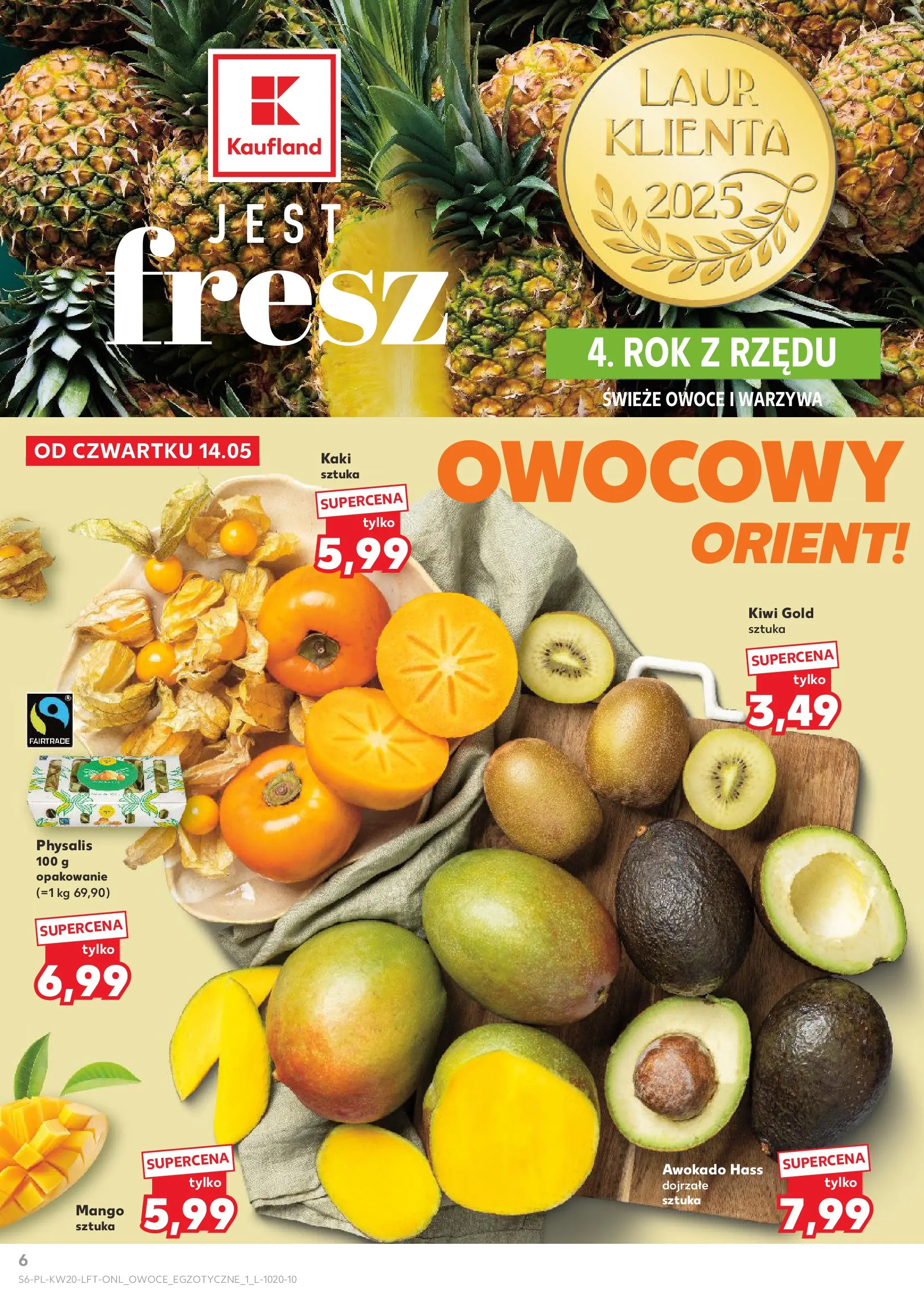 Kaufland - Kaufland Gazetka Tygodnia ważna do 20.05 (13.05.2026) - od jutra | Strona: 6 | Produkty: Kiwi, Awokado, Warzywa, Owoce Kaufland - Kaufland Gazetka Tygodnia ważna do 20.05 od 13.05.2026 - od jutra PDF | Strona: 6 | Produkty: Kiwi, Awokado, Warzywa, Owoce