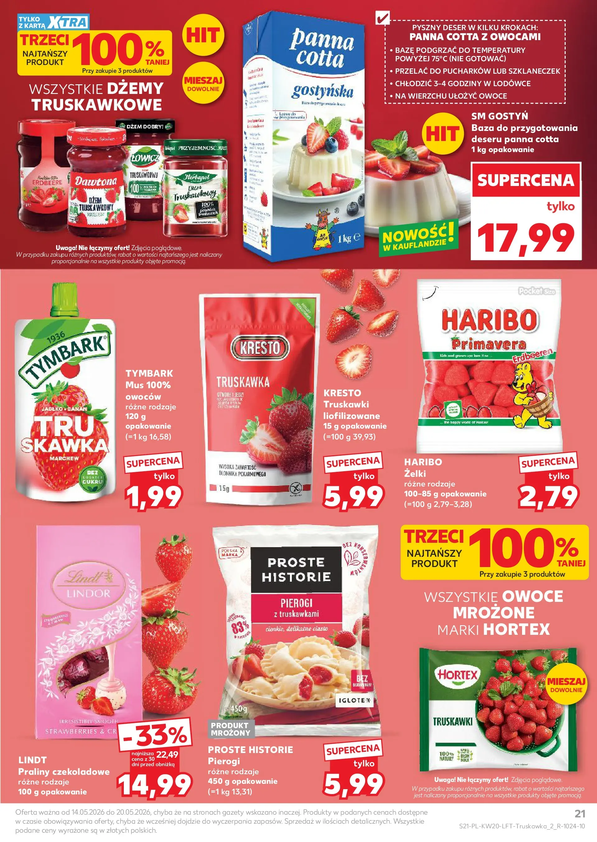 Kaufland - Kaufland Gazetka Tygodnia ważna do 20.05 (13.05.2026) - od jutra | Strona: 21 | Produkty: Pierogi, Ciasto, Dżem, Truskawki Kaufland - Kaufland Gazetka Tygodnia ważna do 20.05 od 13.05.2026 - od jutra PDF | Strona: 21 | Produkty: Pierogi, Ciasto, Dżem, Truskawki