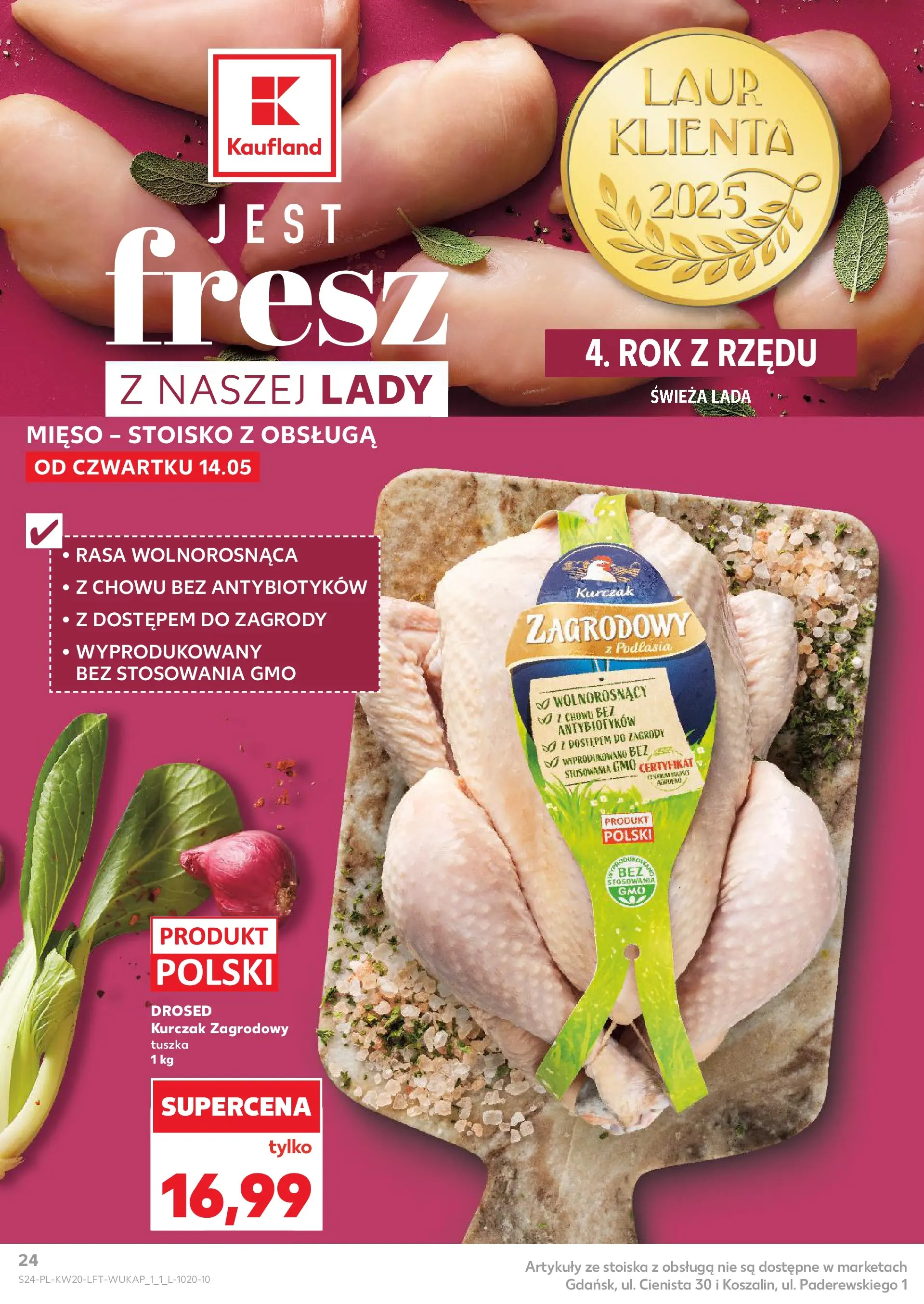 Kaufland - Kaufland Gazetka Tygodnia ważna do 20.05 (13.05.2026) - od jutra | Strona: 24 | Produkty: Kurczak, Mięso, Kurczak zagrodowy Kaufland - Kaufland Gazetka Tygodnia ważna do 20.05 od 13.05.2026 - od jutra PDF | Strona: 24 | Produkty: Kurczak, Mięso, Kurczak zagrodowy