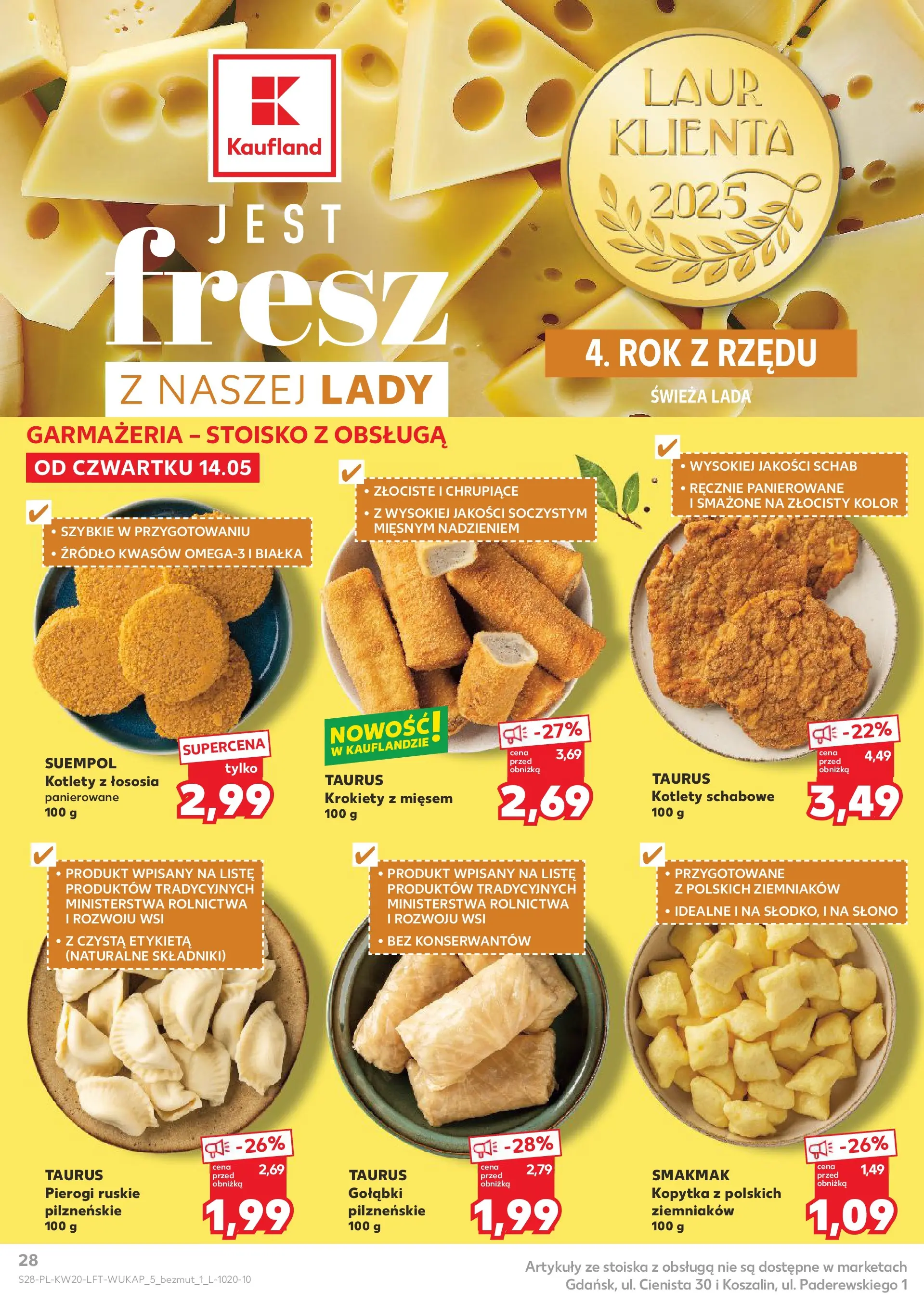 Kaufland - Kaufland Gazetka Tygodnia ważna do 20.05 (13.05.2026) - od jutra | Strona: 28 | Produkty: Schab, Pierogi, Kopytka, Kotlety Kaufland - Kaufland Gazetka Tygodnia ważna do 20.05 od 13.05.2026 - od jutra PDF | Strona: 28 | Produkty: Schab, Pierogi, Kopytka, Kotlety