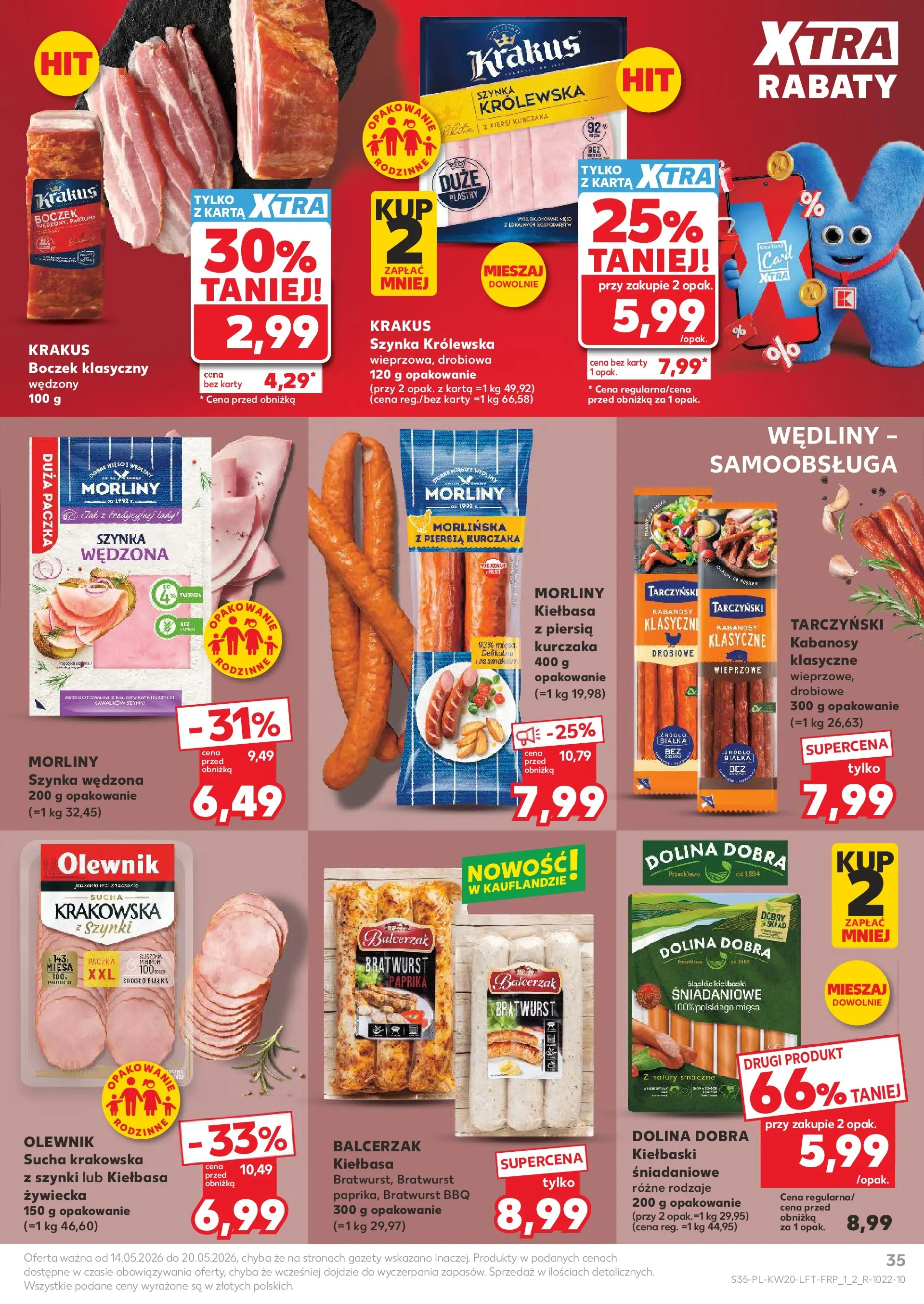 Kaufland - Kaufland Gazetka Tygodnia ważna do 20.05 (13.05.2026) - od jutra | Strona: 35 | Produkty: Piersi, Kabanosy, Kiełbaski, Boczek Kaufland - Kaufland Gazetka Tygodnia ważna do 20.05 od 13.05.2026 - od jutra PDF | Strona: 35 | Produkty: Piersi, Kabanosy, Kiełbaski, Boczek