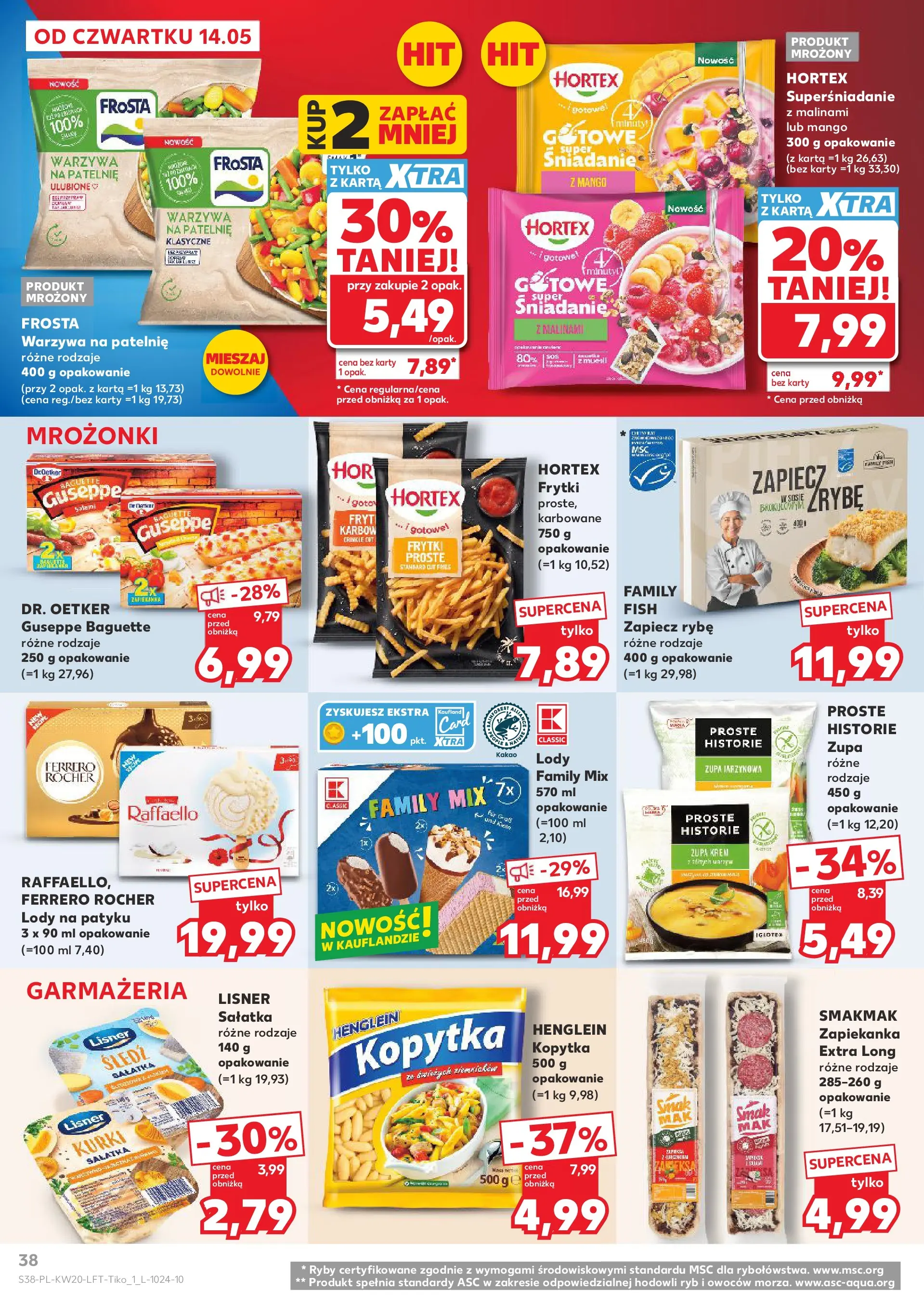 Kaufland - Kaufland Gazetka Tygodnia ważna do 20.05 (13.05.2026) - od jutra | Strona: 38 | Produkty: Warzywa na patelnie, Ryby, Frytki, Sałatka Kaufland - Kaufland Gazetka Tygodnia ważna do 20.05 od 13.05.2026 - od jutra PDF | Strona: 38 | Produkty: Warzywa na patelnie, Ryby, Frytki, Sałatka