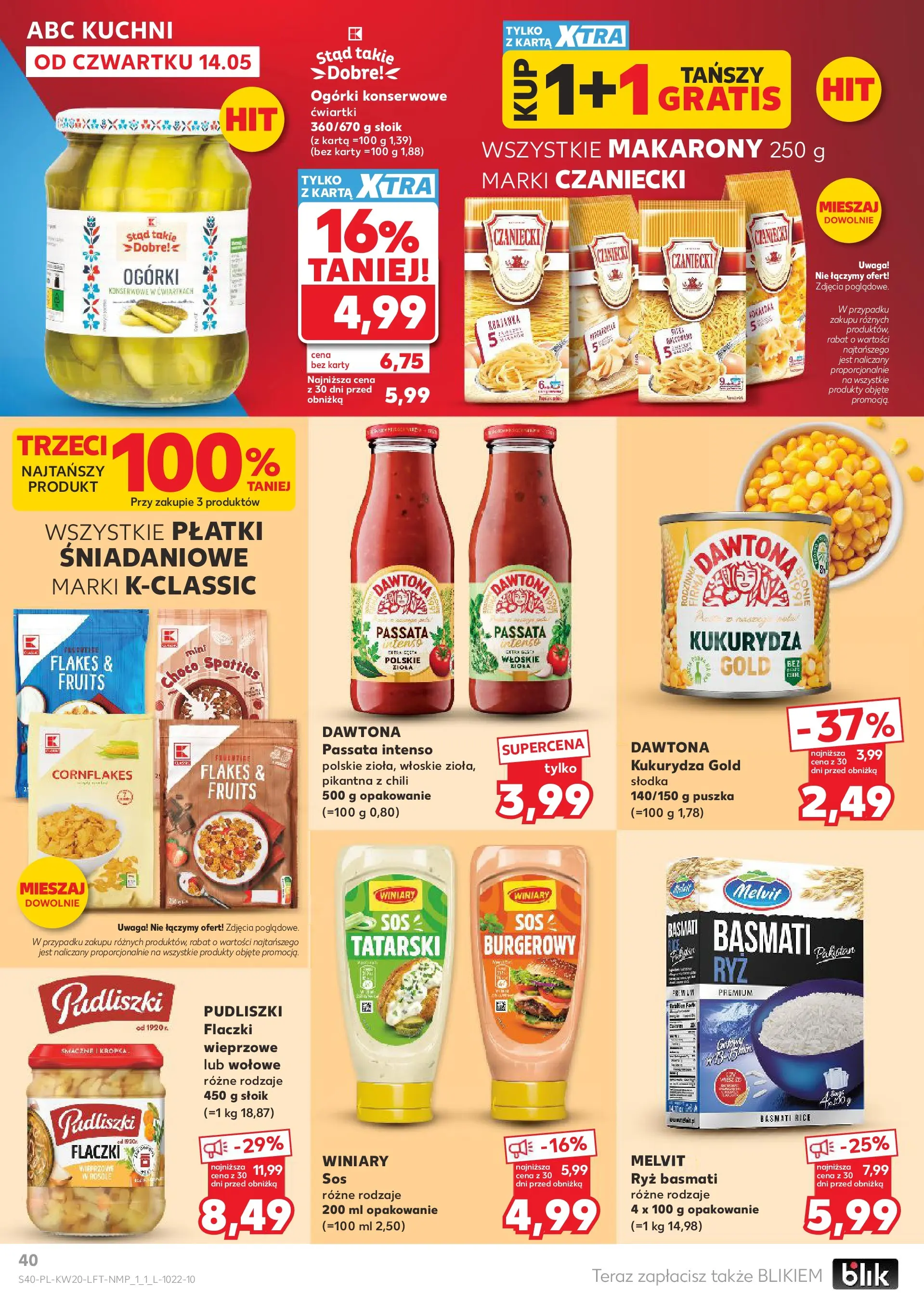 Kaufland - Kaufland Gazetka Tygodnia ważna do 20.05 (13.05.2026) - od jutra | Strona: 40 | Produkty: Chili, Płatki śniadaniowe, Makarony, Ogórki konserwowe Kaufland - Kaufland Gazetka Tygodnia ważna do 20.05 od 13.05.2026 - od jutra PDF | Strona: 40 | Produkty: Chili, Płatki śniadaniowe, Makarony, Ogórki konserwowe