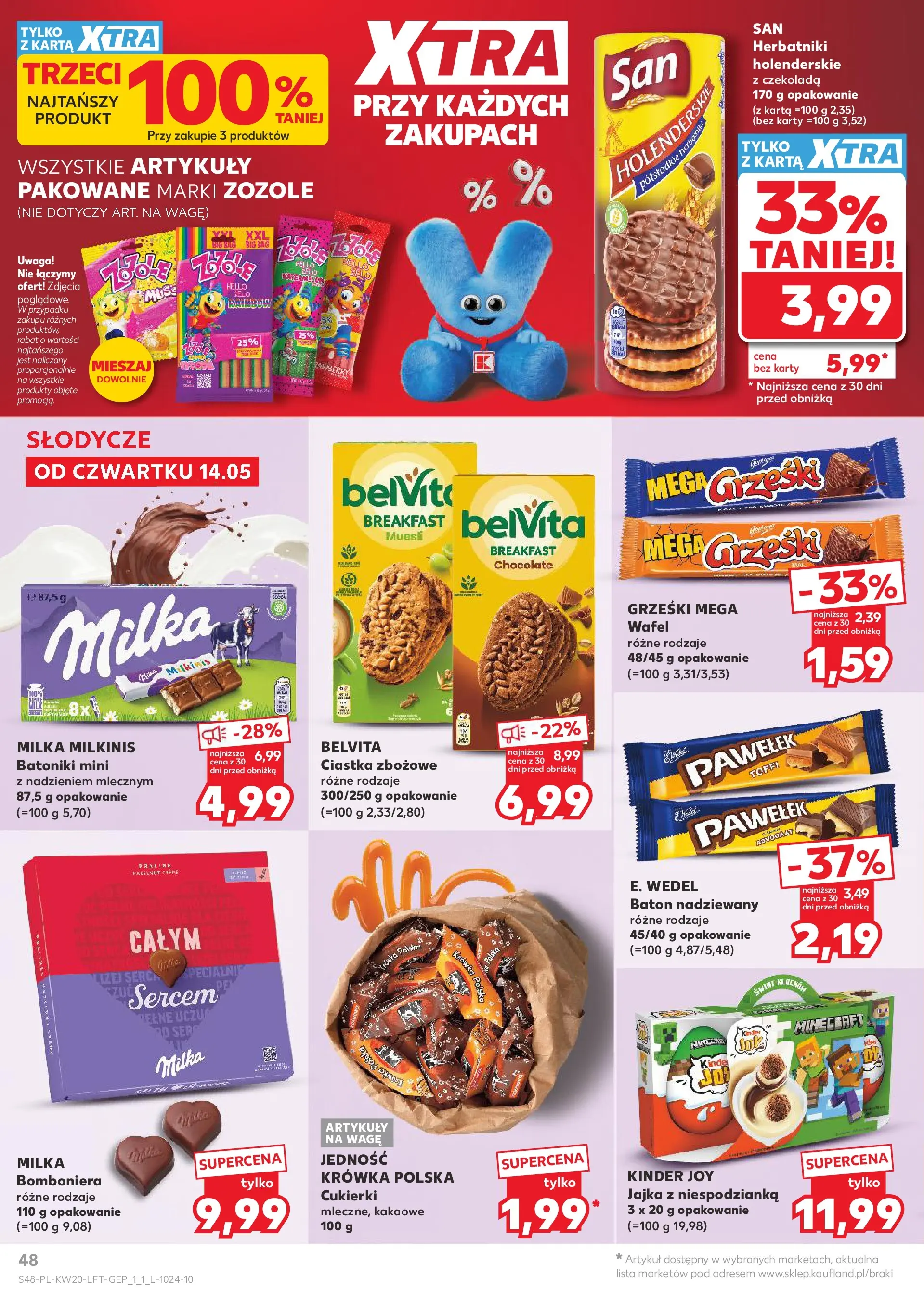Kaufland - Kaufland Gazetka Tygodnia ważna do 20.05 (13.05.2026) - od jutra | Strona: 48 | Produkty: Słodycze, Krowka, Kinder Joy, Herbatniki Kaufland - Kaufland Gazetka Tygodnia ważna do 20.05 od 13.05.2026 - od jutra PDF | Strona: 48 | Produkty: Słodycze, Krowka, Kinder Joy, Herbatniki