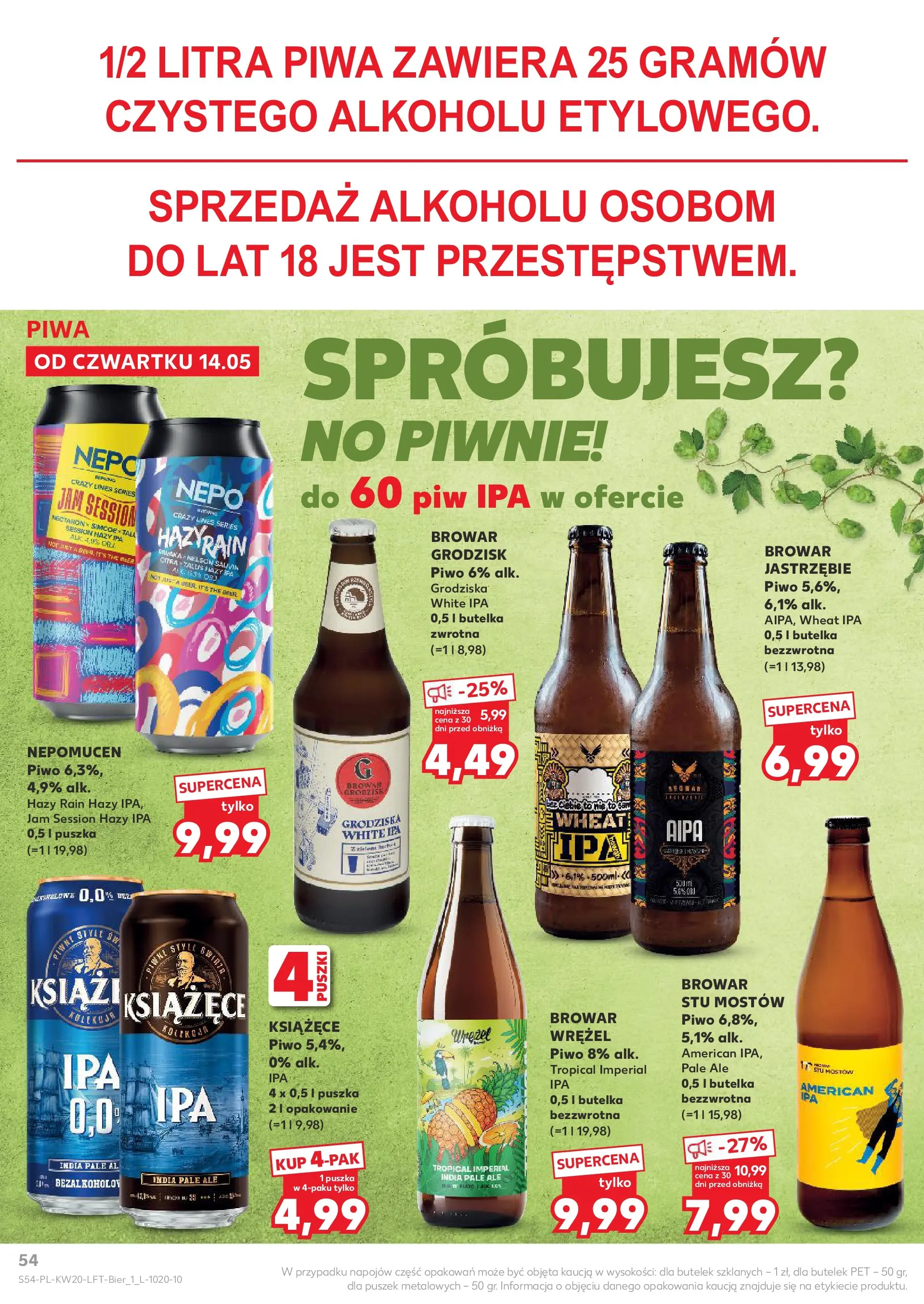 Kaufland - Kaufland Gazetka Tygodnia ważna do 20.05 (13.05.2026) - od jutra | Strona: 54 | Produkty: Piwo Kaufland - Kaufland Gazetka Tygodnia ważna do 20.05 od 13.05.2026 - od jutra PDF | Strona: 54 | Produkty: Piwo