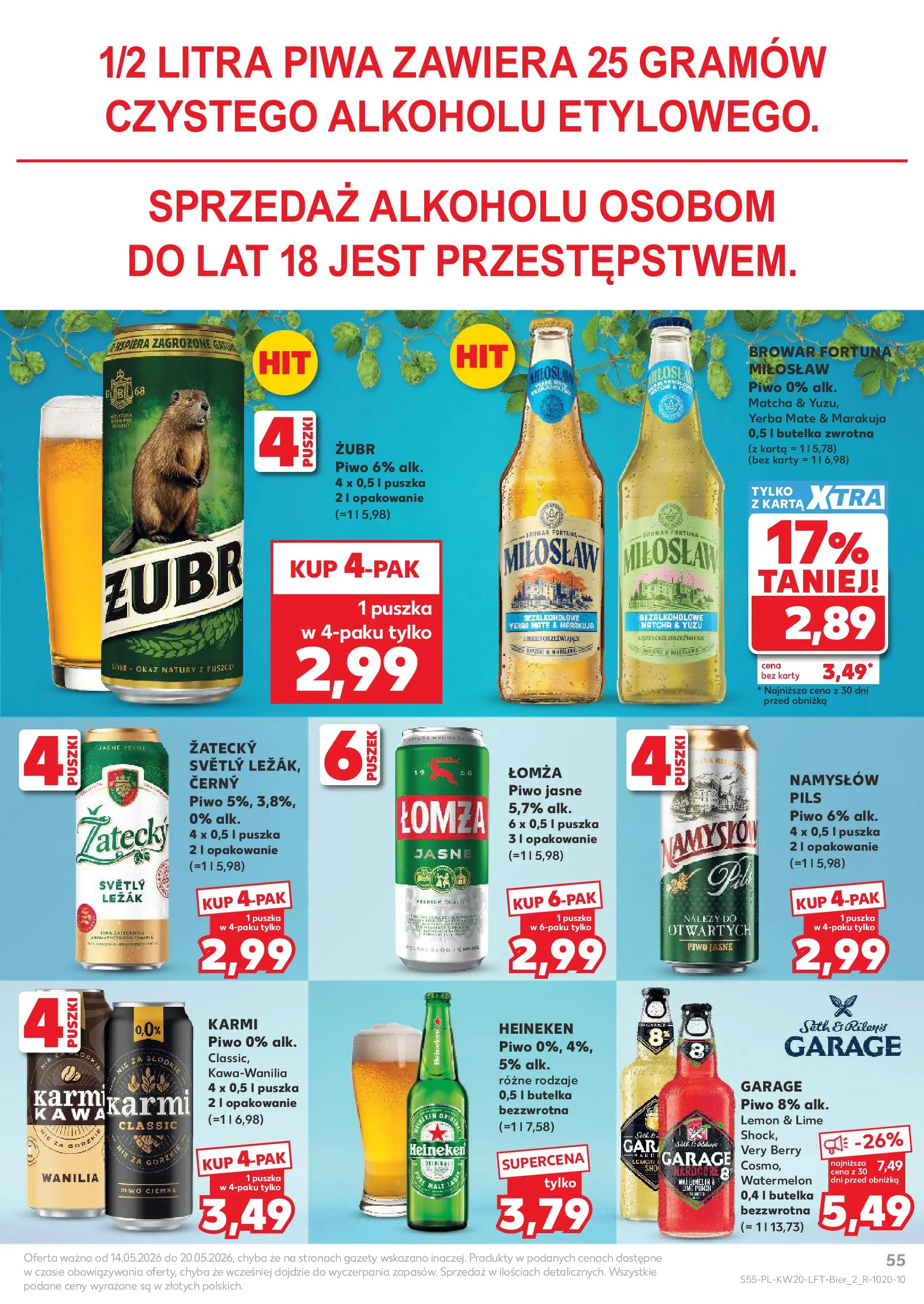 Kaufland - Kaufland Gazetka Tygodnia ważna do 20.05 (13.05.2026) - od jutra | Strona: 55 | Produkty: Karta, Leżak, Piwo, Yerba mate Kaufland - Kaufland Gazetka Tygodnia ważna do 20.05 od 13.05.2026 - od jutra PDF | Strona: 55 | Produkty: Karta, Leżak, Piwo, Yerba mate