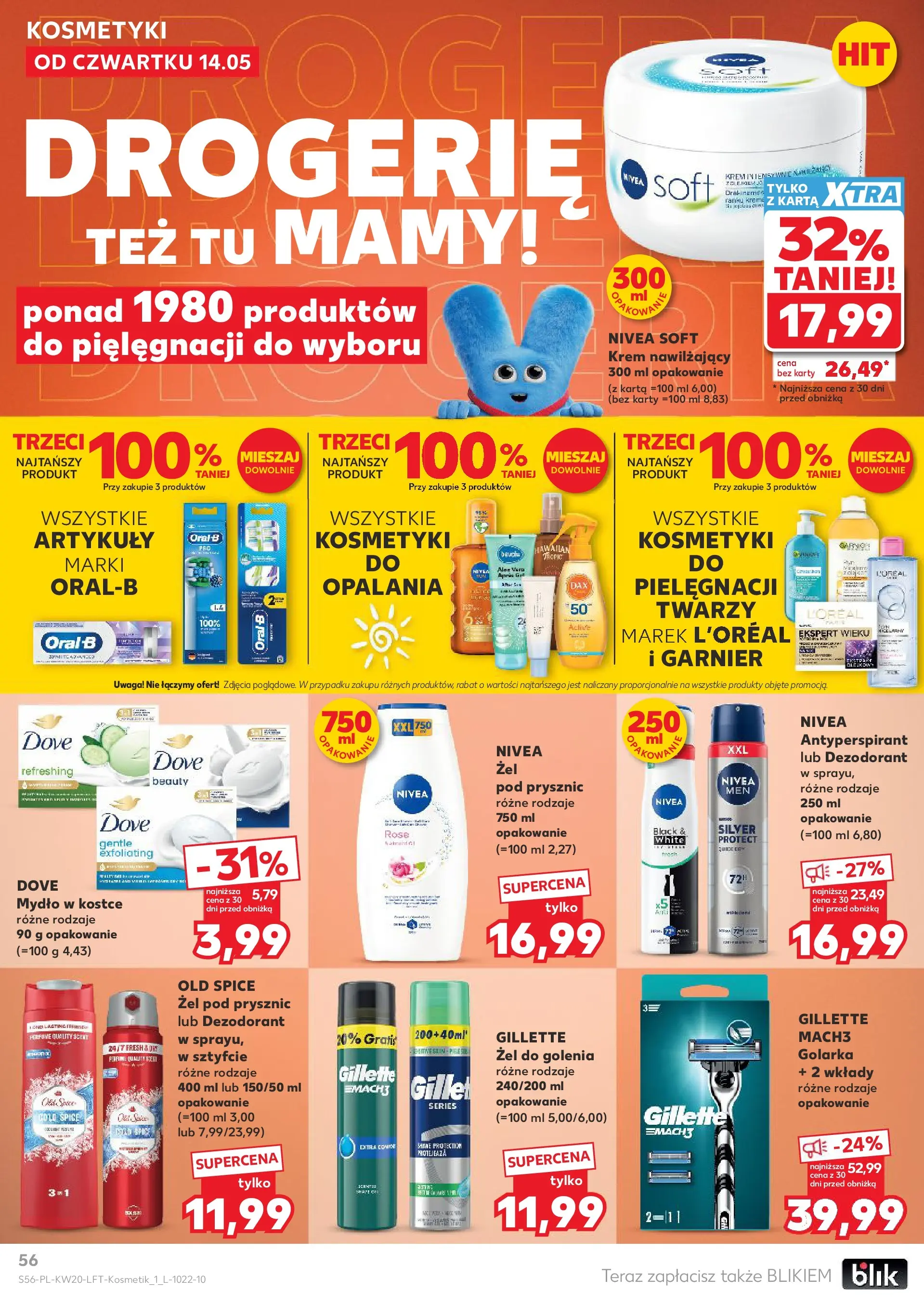 Kaufland - Kaufland Gazetka Tygodnia ważna do 20.05 (13.05.2026) - od jutra | Strona: 56 | Produkty: Gillette, Mydło, Żel pod prysznic, Dezodorant Kaufland - Kaufland Gazetka Tygodnia ważna do 20.05 od 13.05.2026 - od jutra PDF | Strona: 56 | Produkty: Gillette, Mydło, Żel pod prysznic, Dezodorant
