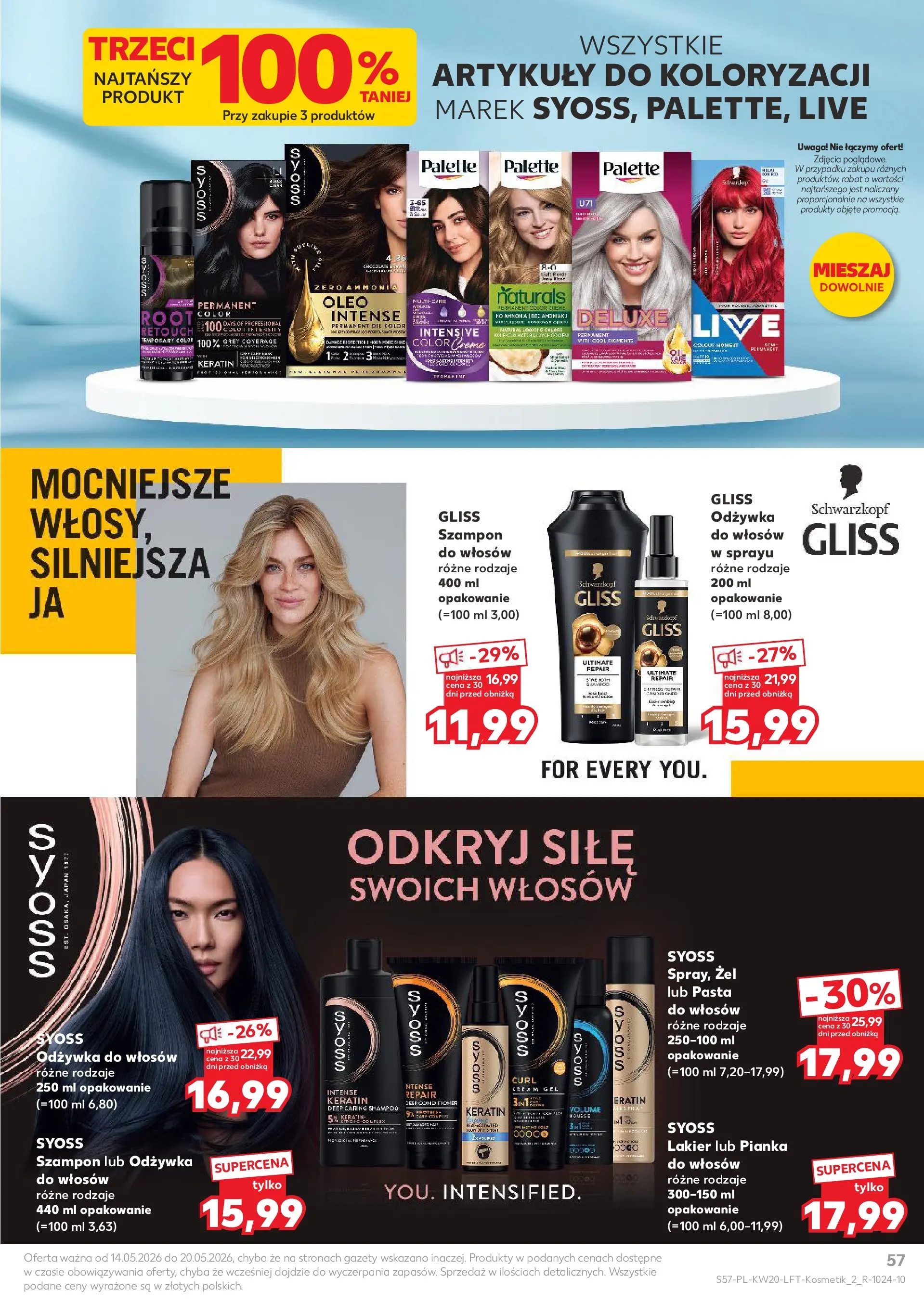 Kaufland - Kaufland Gazetka Tygodnia ważna do 20.05 (13.05.2026) - od jutra | Strona: 57 | Produkty: Szampon, Odżywka, Odżywka do włosów Kaufland - Kaufland Gazetka Tygodnia ważna do 20.05 od 13.05.2026 - od jutra PDF | Strona: 57 | Produkty: Szampon, Odżywka, Odżywka do włosów