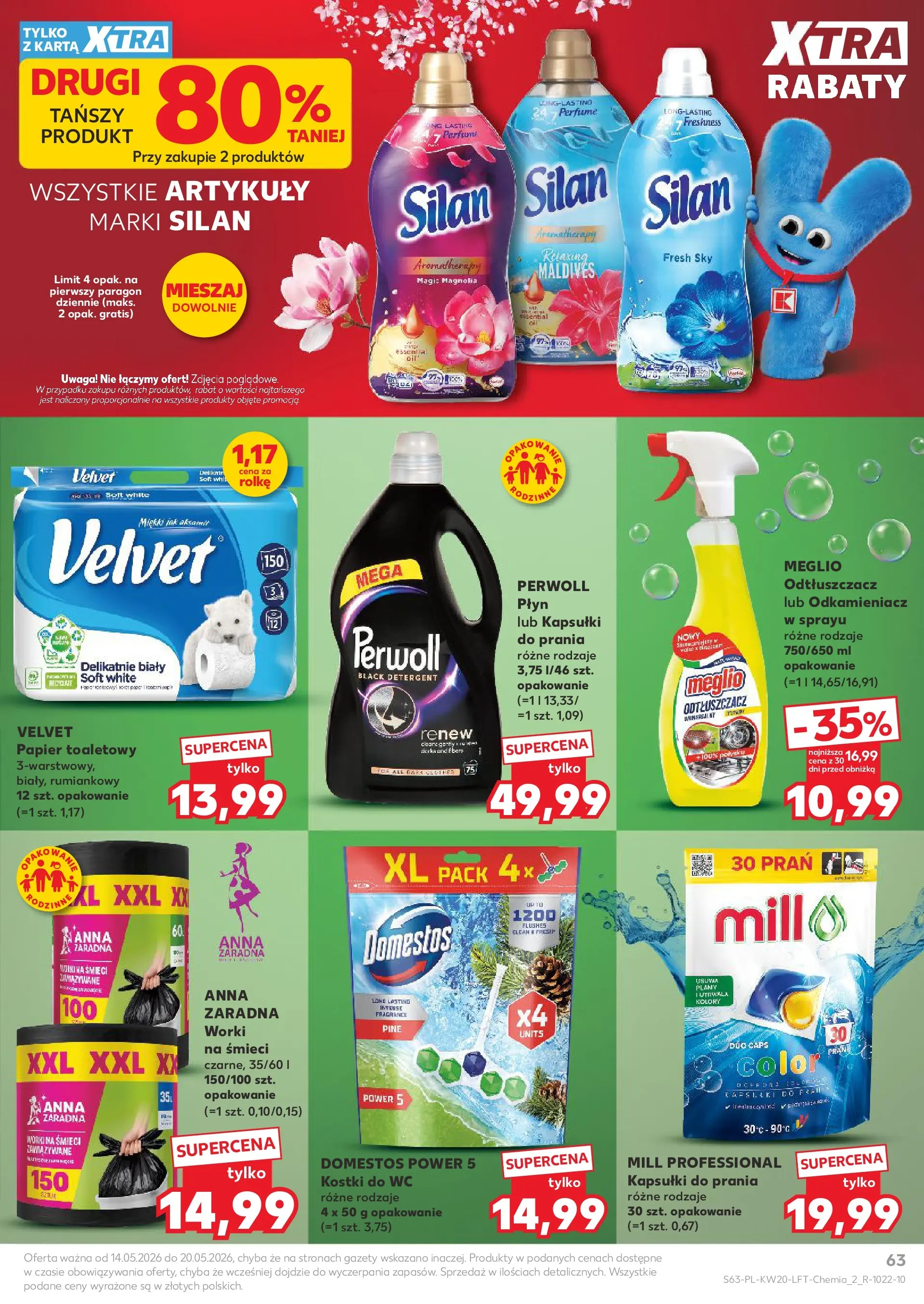 Kaufland - Kaufland Gazetka Tygodnia ważna do 20.05 (13.05.2026) - od jutra | Strona: 63 | Produkty: Kostki do wc, Karta, Papier toaletowy, Domestos Kaufland - Kaufland Gazetka Tygodnia ważna do 20.05 od 13.05.2026 - od jutra PDF | Strona: 63 | Produkty: Kostki do wc, Karta, Papier toaletowy, Domestos