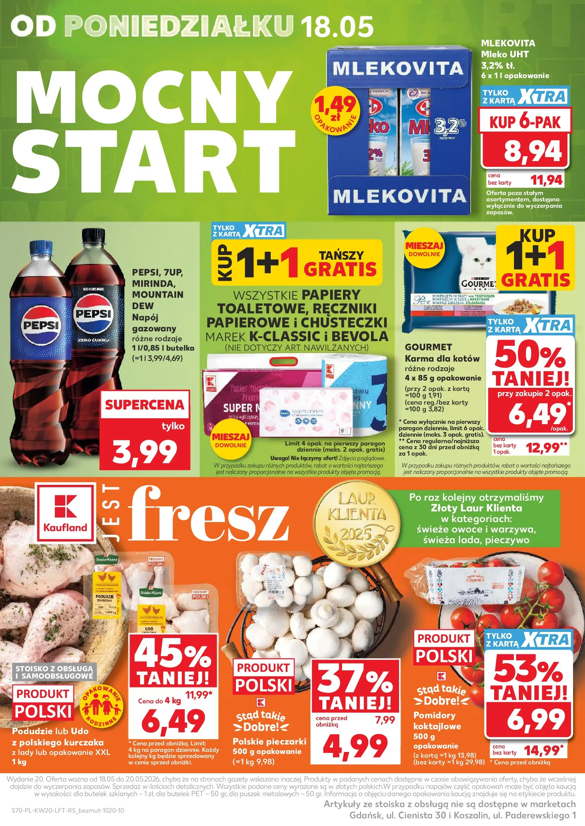 Kaufland - Kaufland Gazetka Tygodnia ważna do 20.05 (13.05.2026) - od jutra | Strona: 70 | Produkty: Pieczywo, Pieczarki, Karma dla kotów, Owoce Kaufland - Kaufland Gazetka Tygodnia ważna do 20.05 od 13.05.2026 - od jutra PDF | Strona: 70 | Produkty: Pieczywo, Pieczarki, Karma dla kotów, Owoce