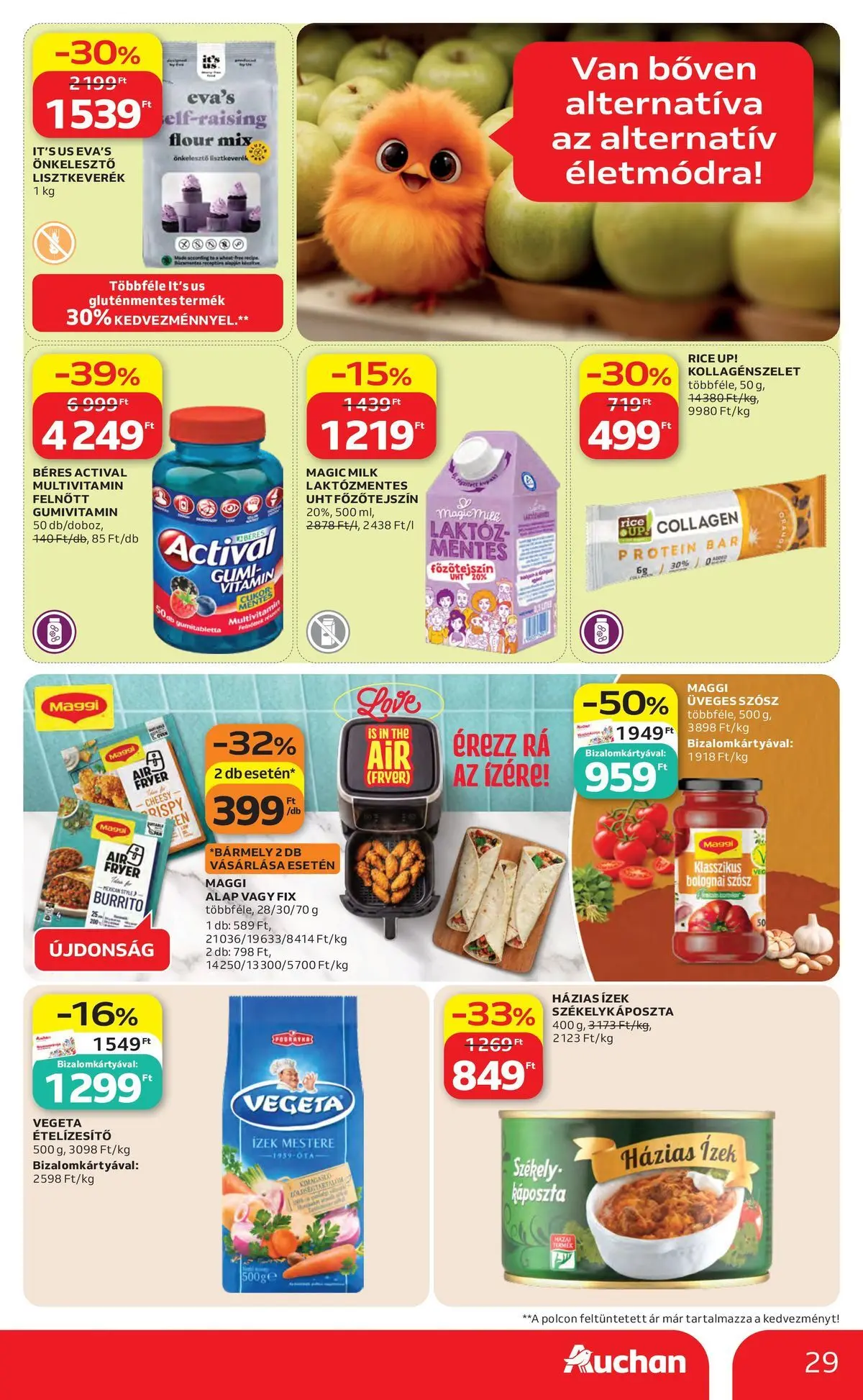 Akciós újság új Auchan - 2026.05.14. -tól/töl ⏳ | Oldal: 29 Auchan akciós újság Székesfehérvár - 2026.05.14. -tól/töl > akció, lapozható szórólap 🛍️ | Oldal: 29