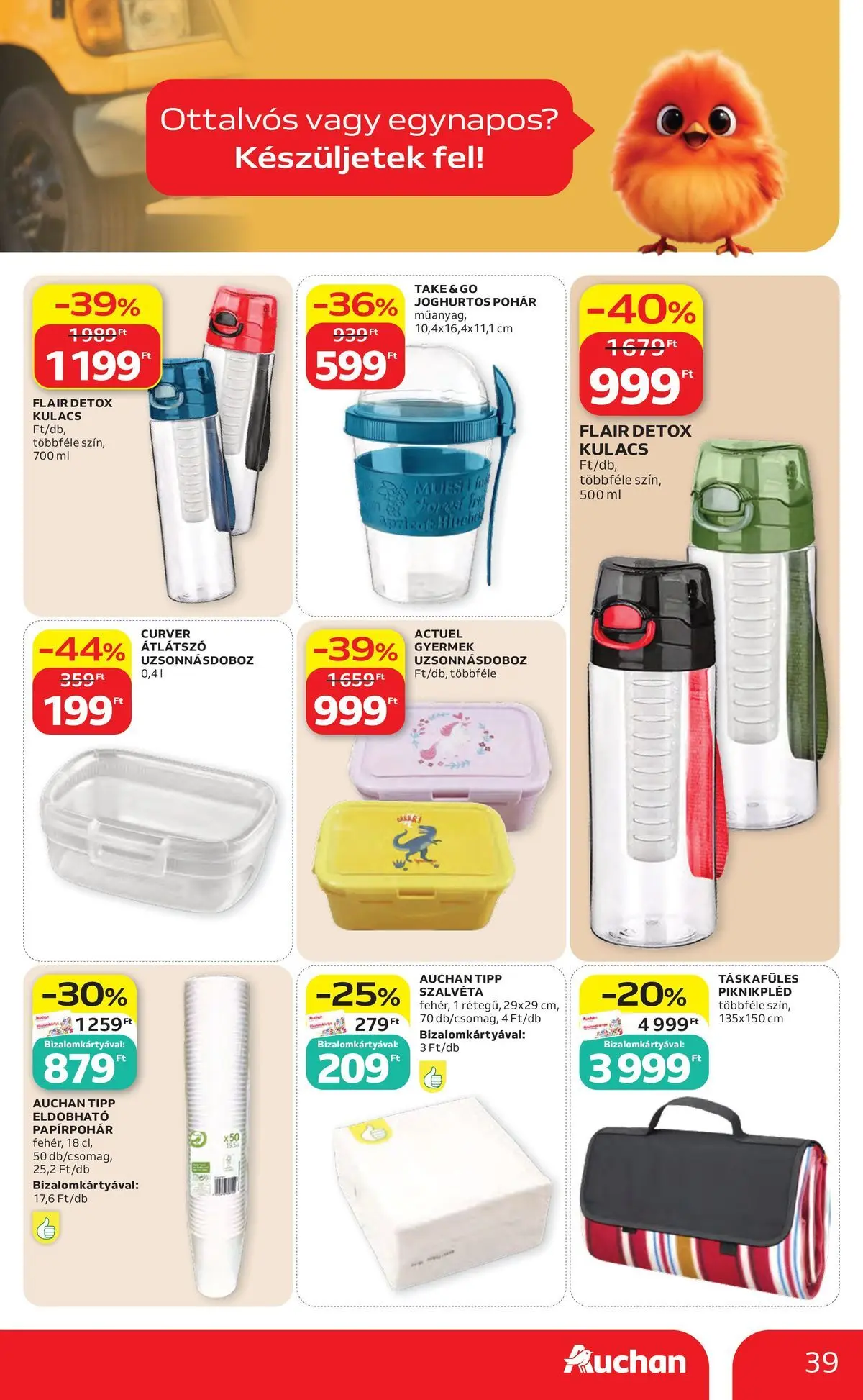 Akciós újság új Auchan - 2026.05.14. -tól/töl ⏳ | Oldal: 39 Auchan akciós újság Székesfehérvár - 2026.05.14. -tól/töl > akció, lapozható szórólap 🛍️ | Oldal: 39