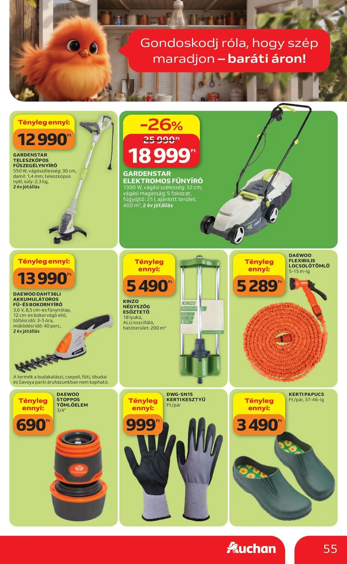 Akciós újság új Auchan - 2026.05.14. -tól/töl ⏳ | Oldal: 55 Auchan akciós újság Székesfehérvár - 2026.05.14. -tól/töl > akció, lapozható szórólap 🛍️ | Oldal: 55