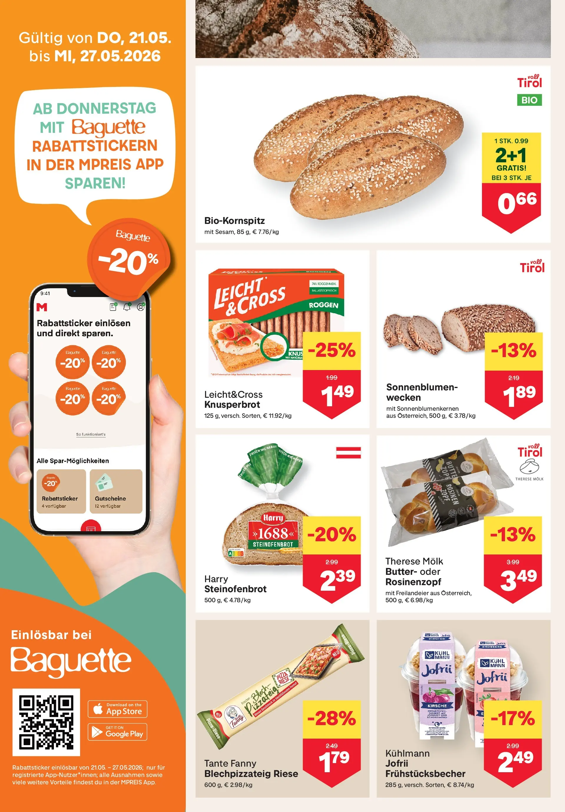 MPREIS Velden von 20.05.2026 - Aktuelle Angebote | Seite: 4 | Produkte: Rosinen, Butter, Joghurt, Pizza