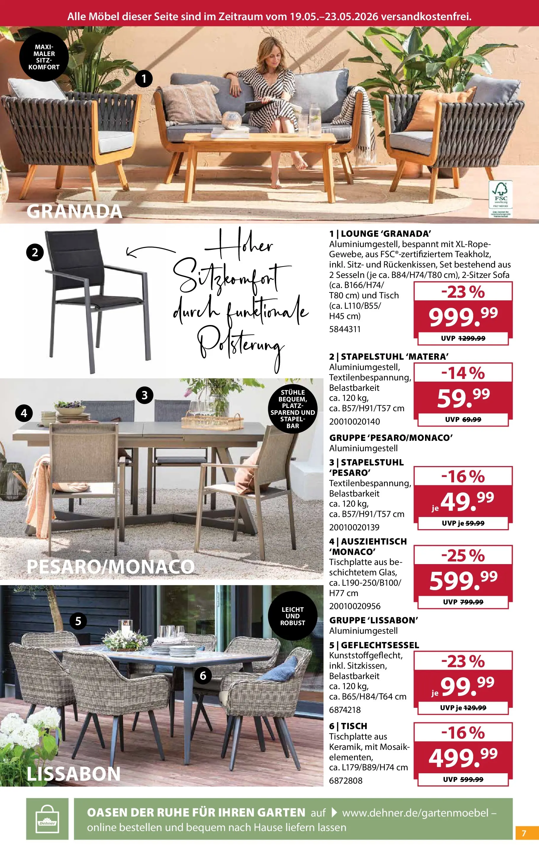 Dehner - Dehner: Garten & Zoo (ab 18.05.2026) zum Blättern | Seite: 7 | Produkte: Sofa, Tisch