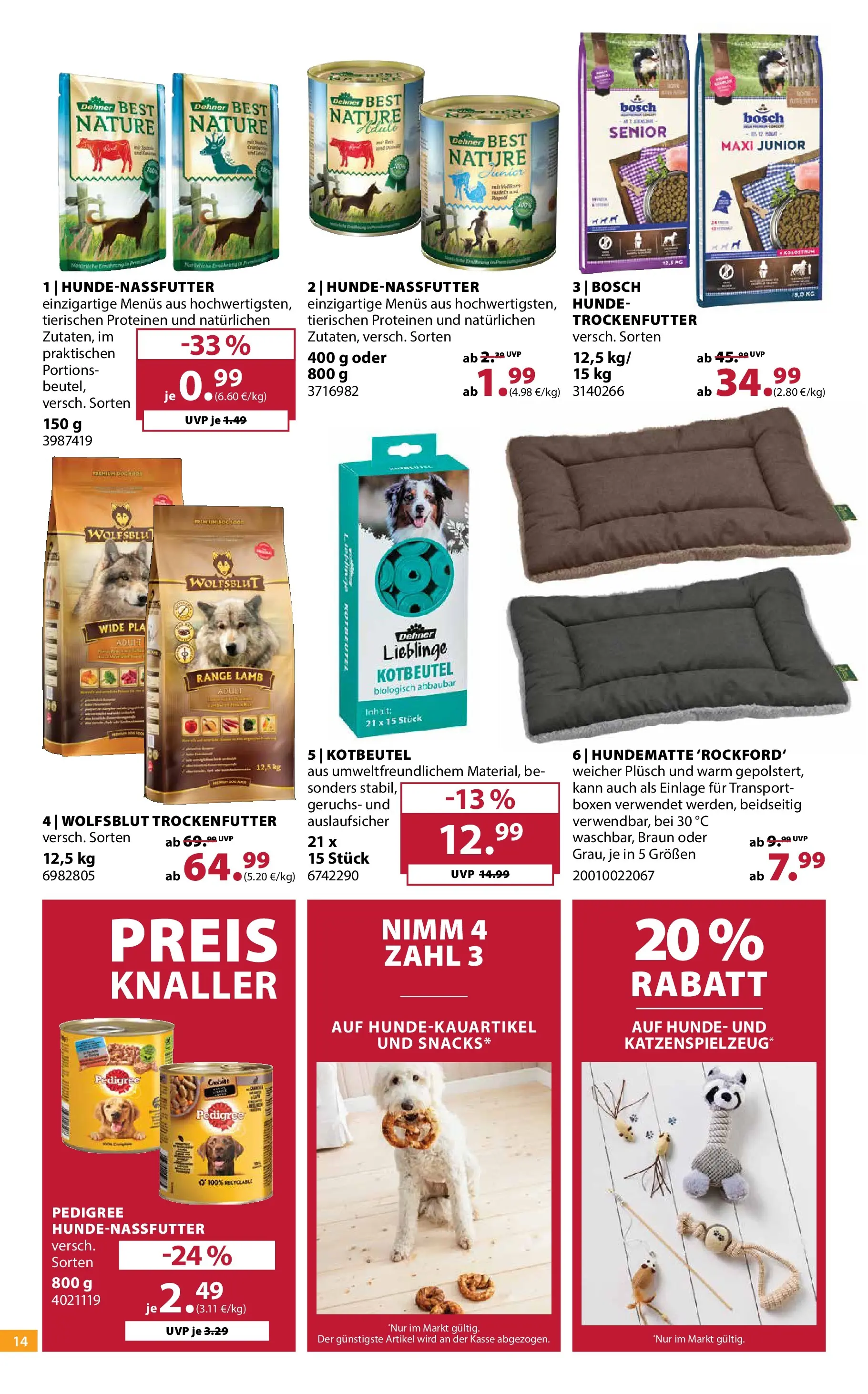 Dehner - Dehner: Garten & Zoo (ab 18.05.2026) zum Blättern | Seite: 14 | Produkte: Bosch, Pedigree, Nudeln