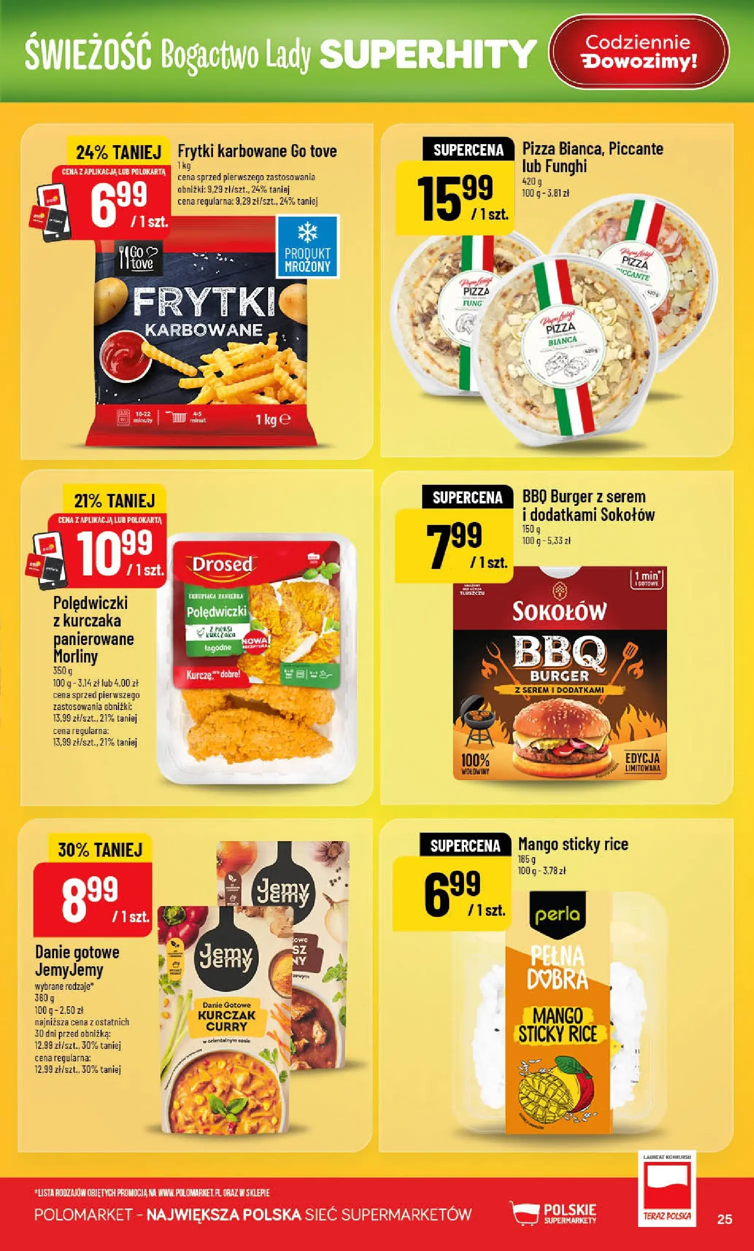 Nowa POLOmarket gazetka od jutra 13.05.2026 | Strona: 25 | Produkty: Mango, Kurczak, Frytki karbowane, Pizza