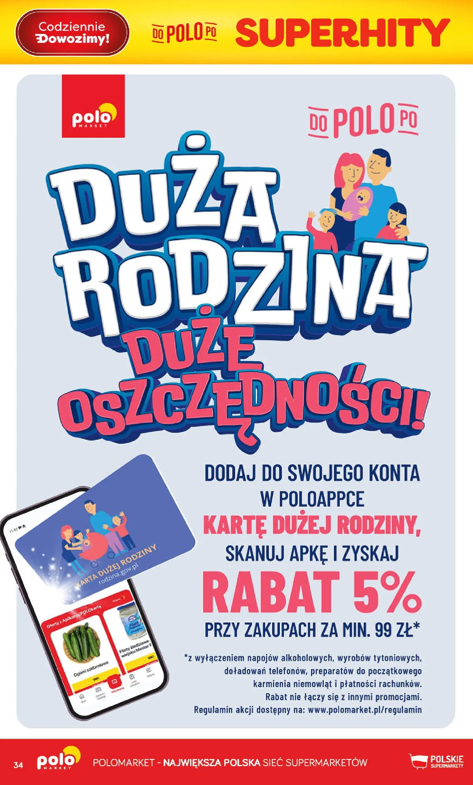 Nowa POLOmarket gazetka od jutra 13.05.2026 | Strona: 34 | Produkty: Karta, Ogórki
