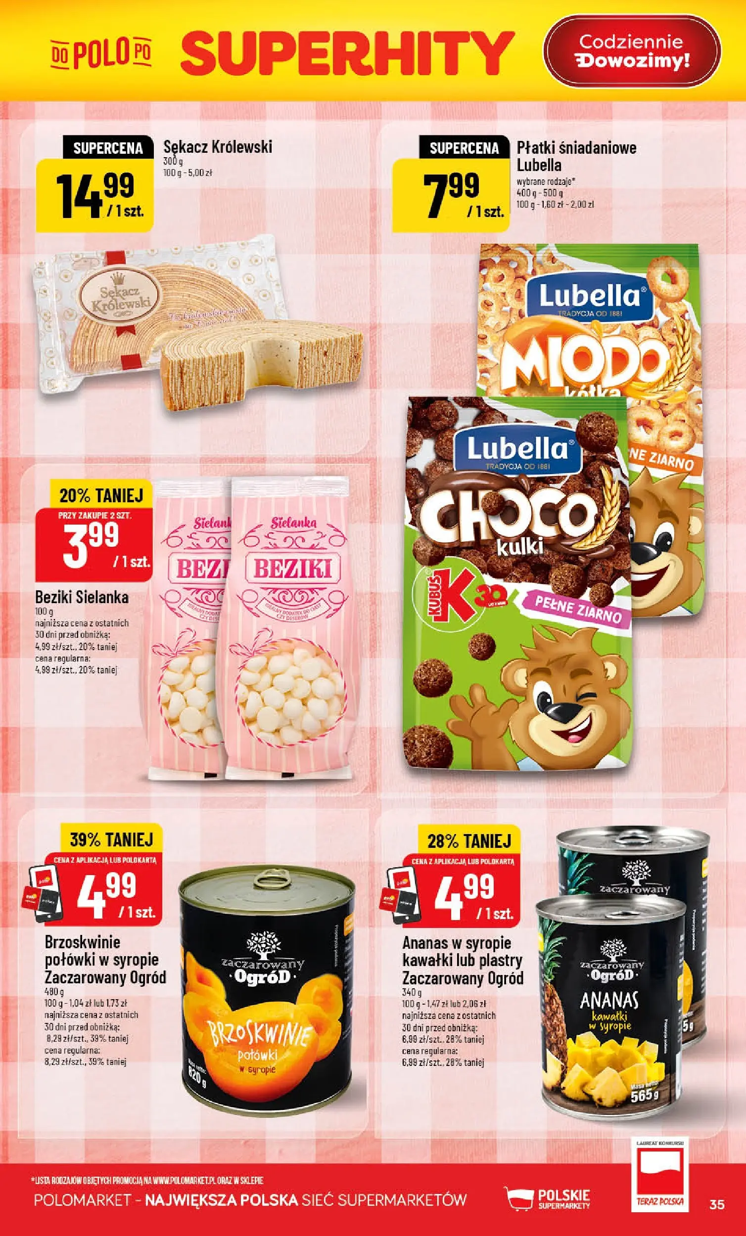 Nowa POLOmarket gazetka od jutra 13.05.2026 | Strona: 35 | Produkty: Płatki śniadaniowe, Ananas, Brzoskwinie, Płatki