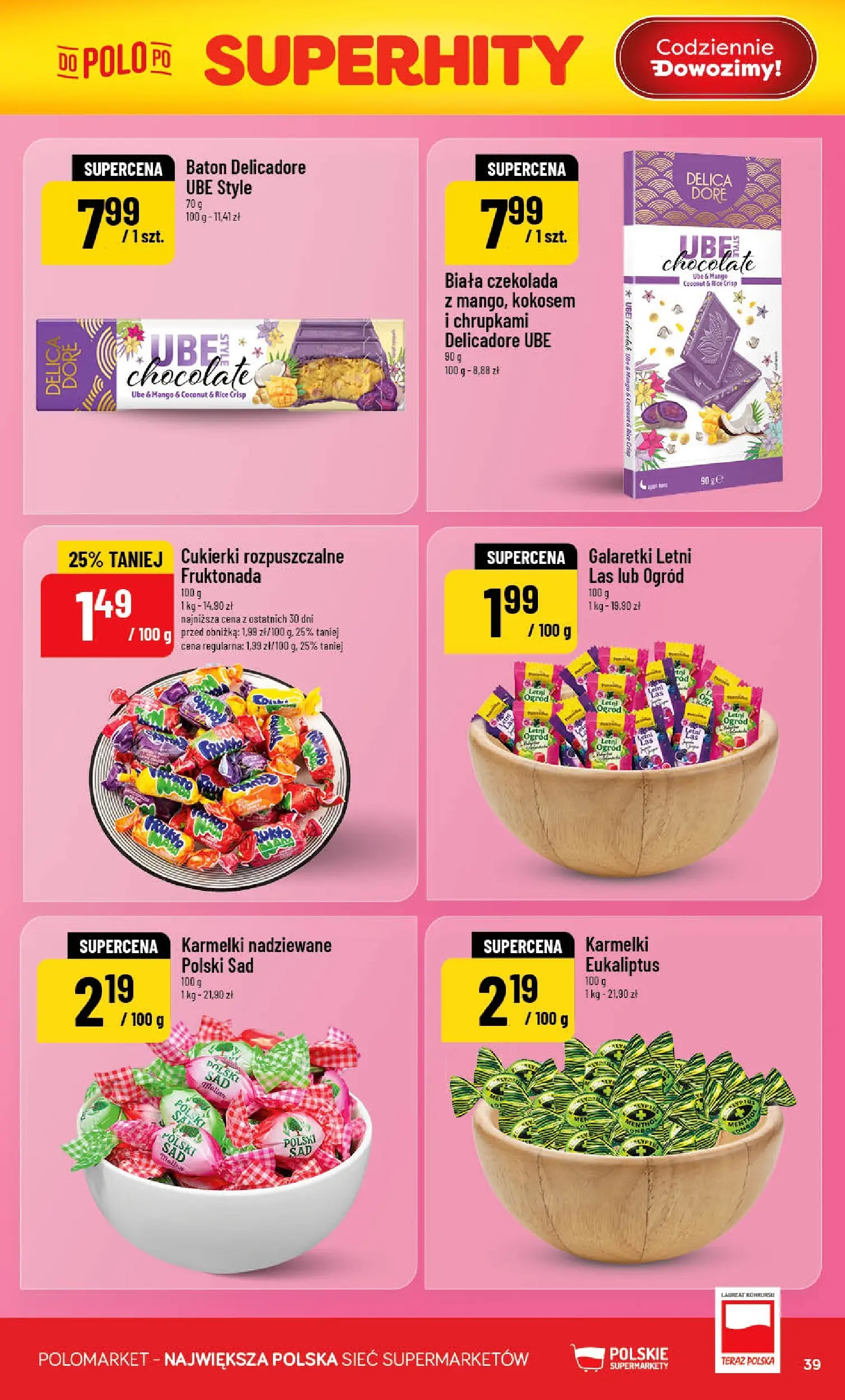 Nowa POLOmarket gazetka od jutra 13.05.2026 | Strona: 39 | Produkty: Mango, Galaretki, Baton, Cukierki