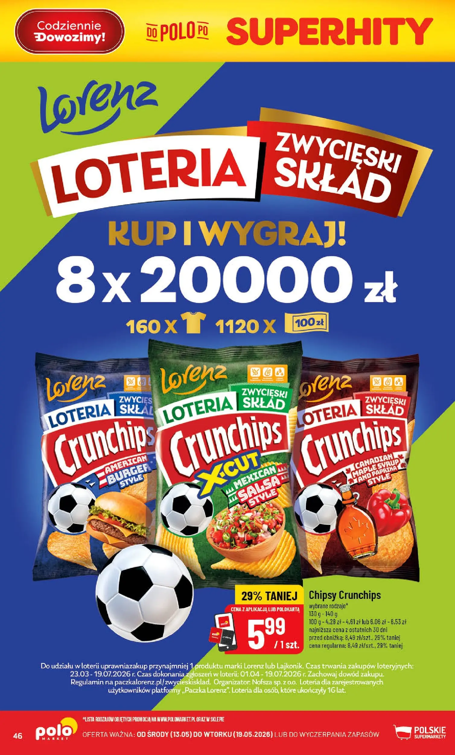 Nowa POLOmarket gazetka od jutra 13.05.2026 | Strona: 46 | Produkty: Chipsy