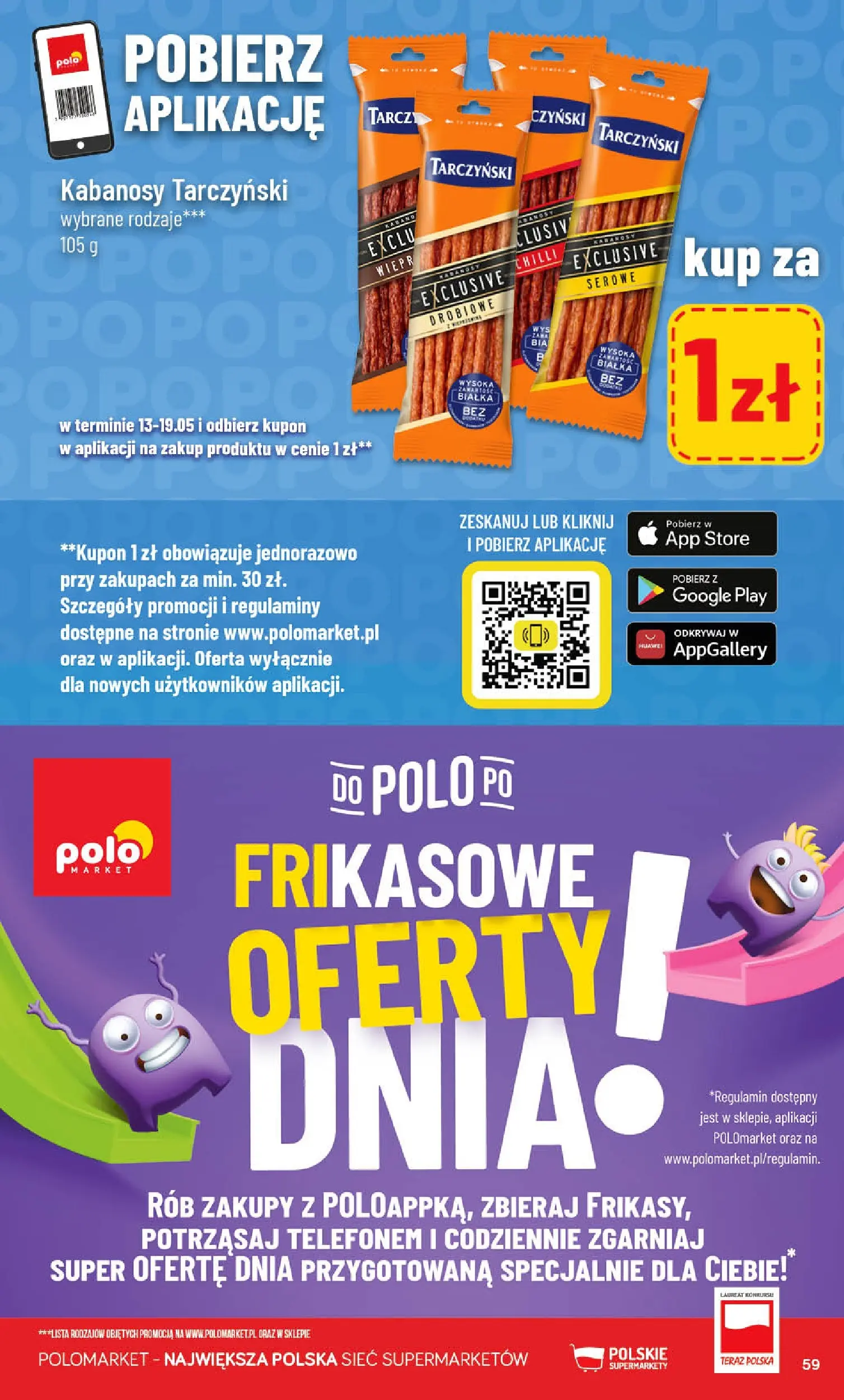 Nowa POLOmarket gazetka od jutra 13.05.2026 | Strona: 59 | Produkty: Kabanosy