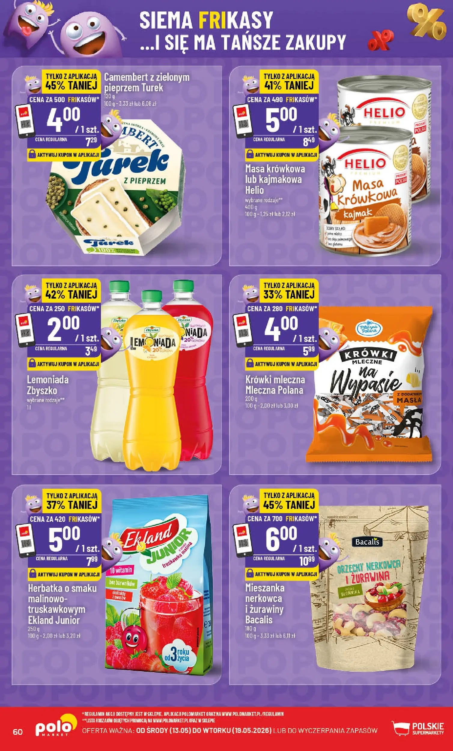 Nowa POLOmarket gazetka od jutra 13.05.2026 | Strona: 60 | Produkty: Camembert, Kajmak, Orzechy, Krówki