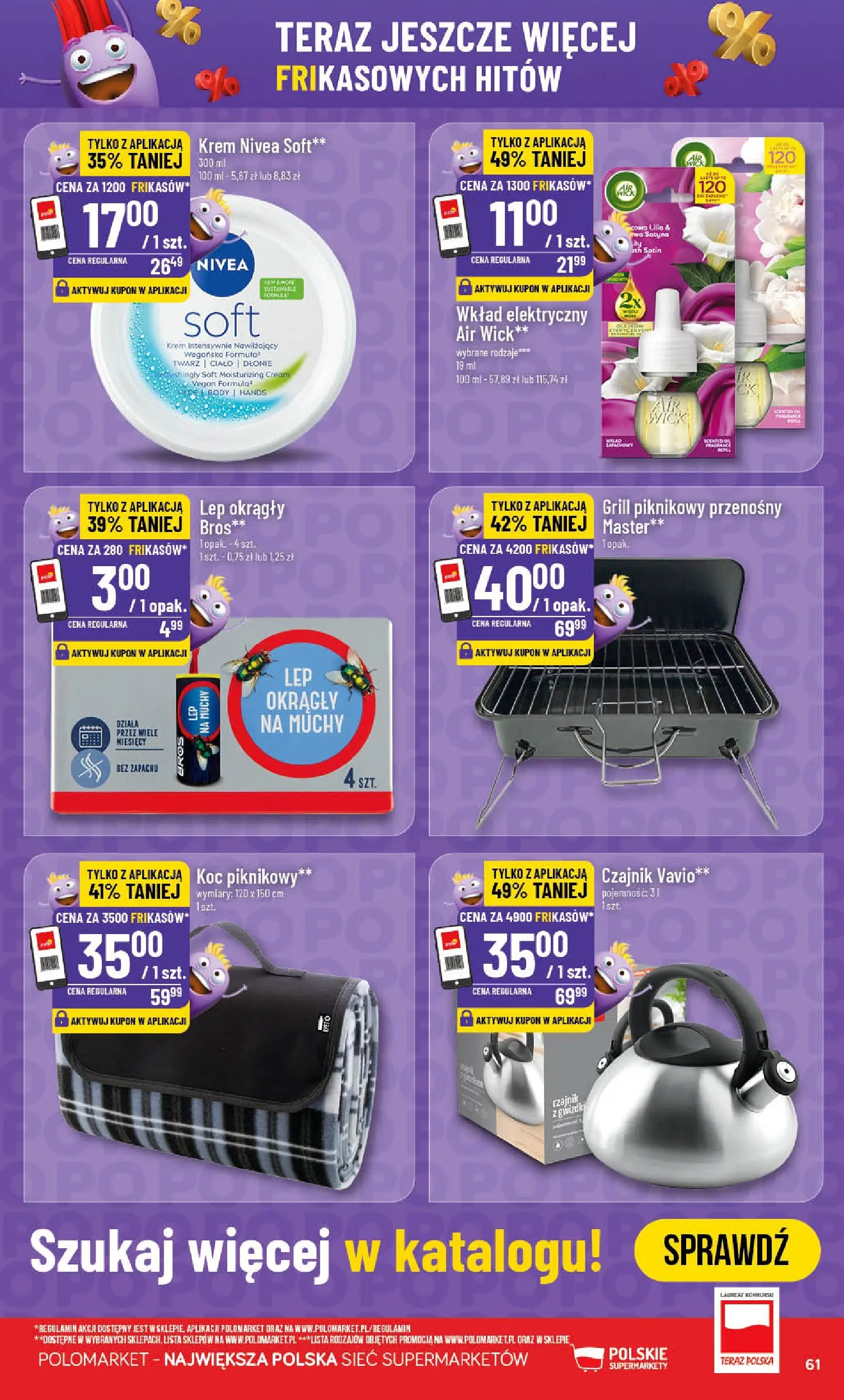 Nowa POLOmarket gazetka od jutra 13.05.2026 | Strona: 61 | Produkty: Grill, Czajnik, Body, Krem