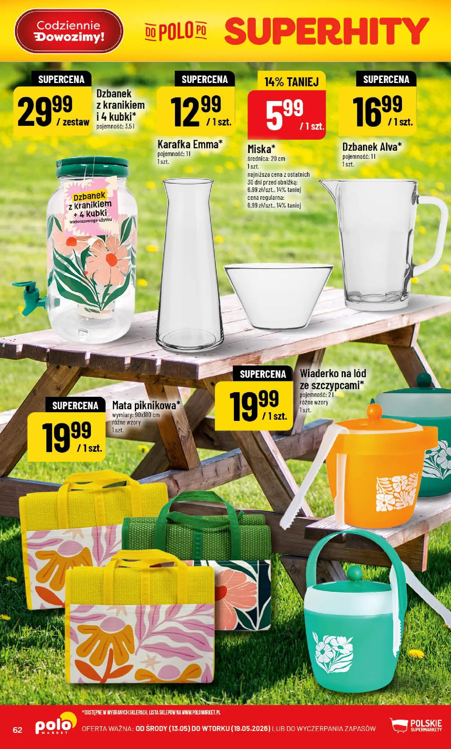 Nowa POLOmarket gazetka od jutra 13.05.2026 | Strona: 62 | Produkty: Dzbanek