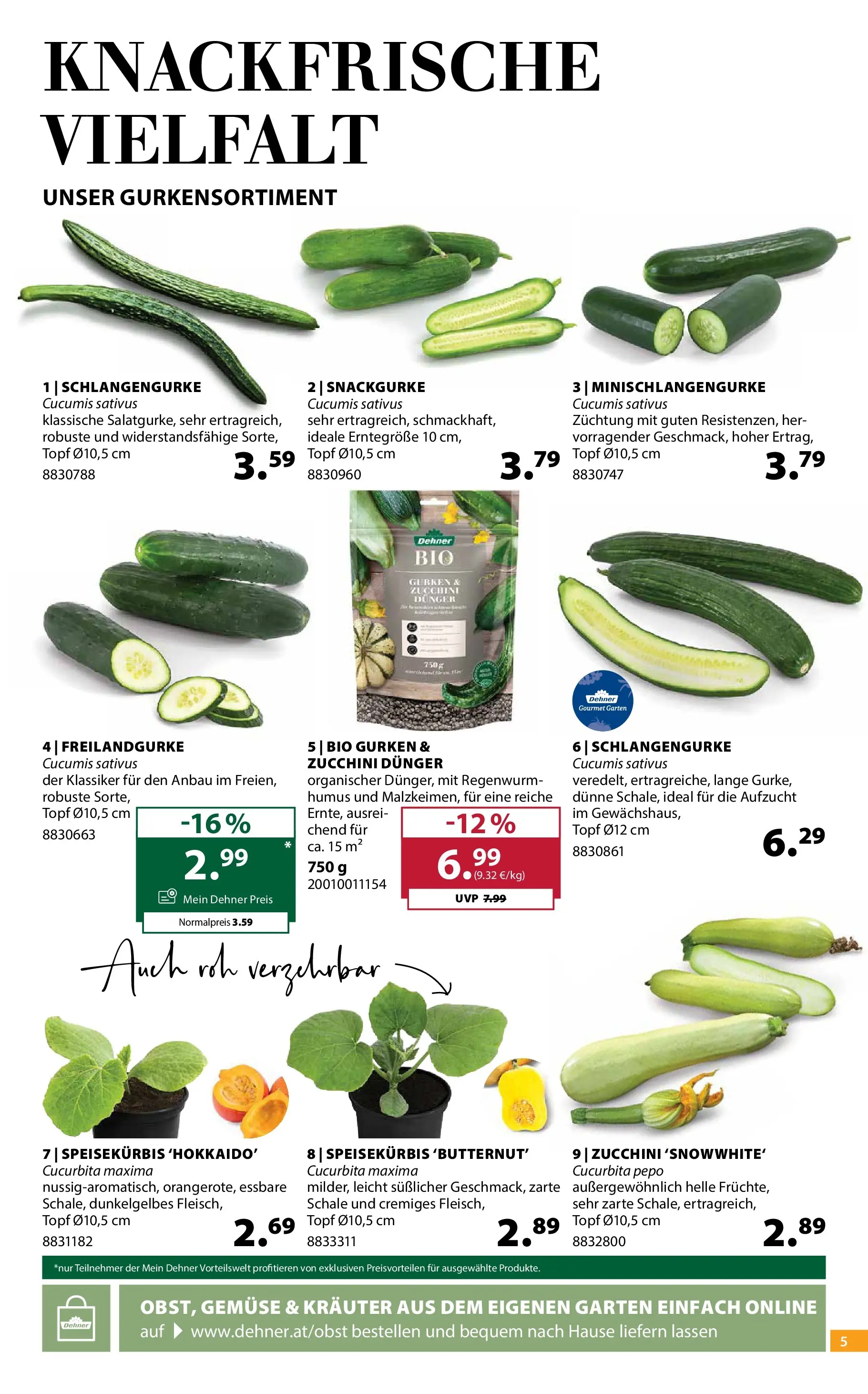 Dehner - Dehner: Garten & Zoo von 18.05.2026 - Aktuelle Angebote | Seite: 5 | Produkte: Gurken, Gemüse